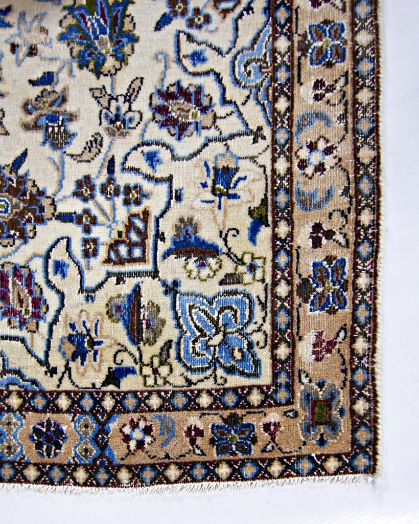 Handmade Vintage Persian Nain Rug | 126 x 84 cm | 4'2" x 2'9" - Najaf Rugs & Textile