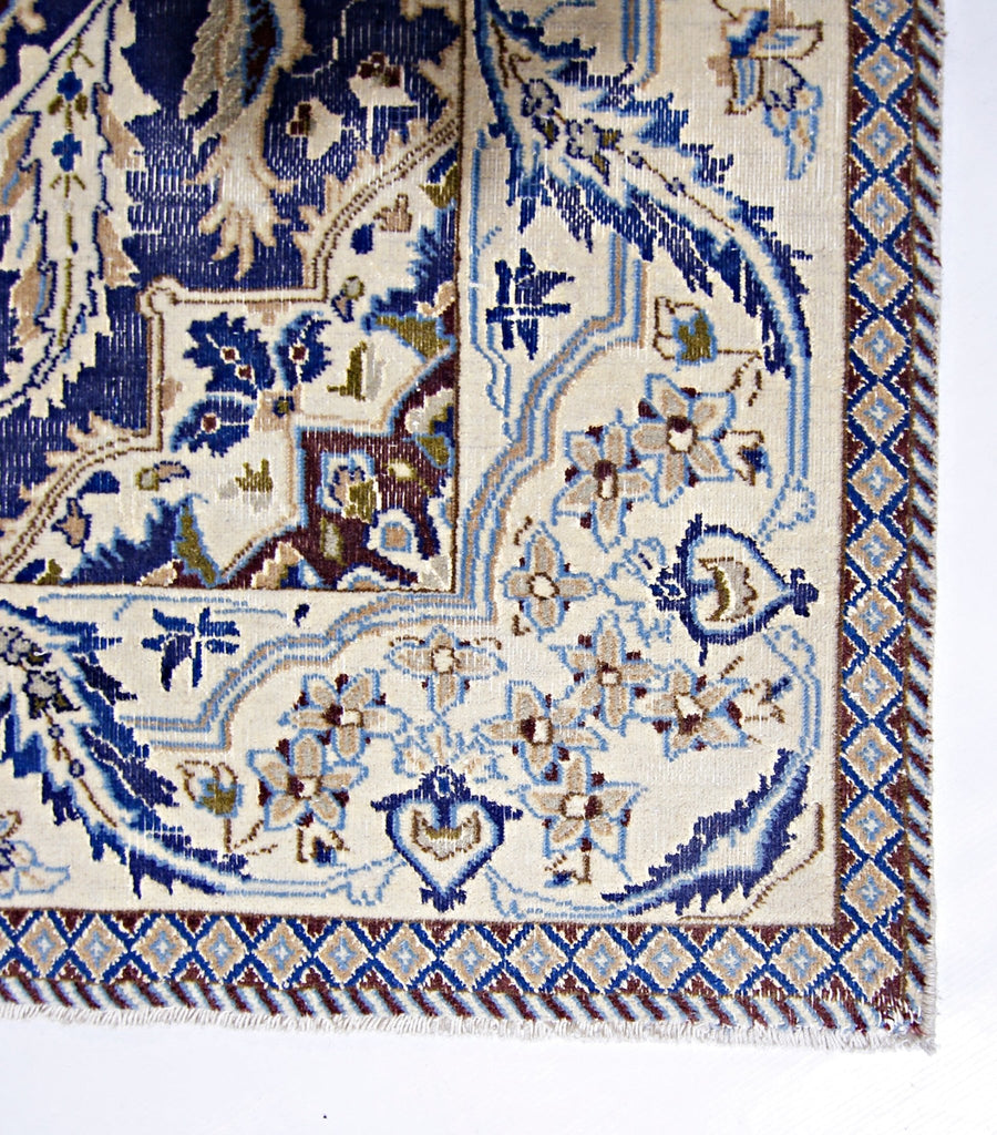 Handmade Vintage Persian Nain Rug | 193 x 189 cm | 6'4" x 6'2" - Najaf Rugs & Textile