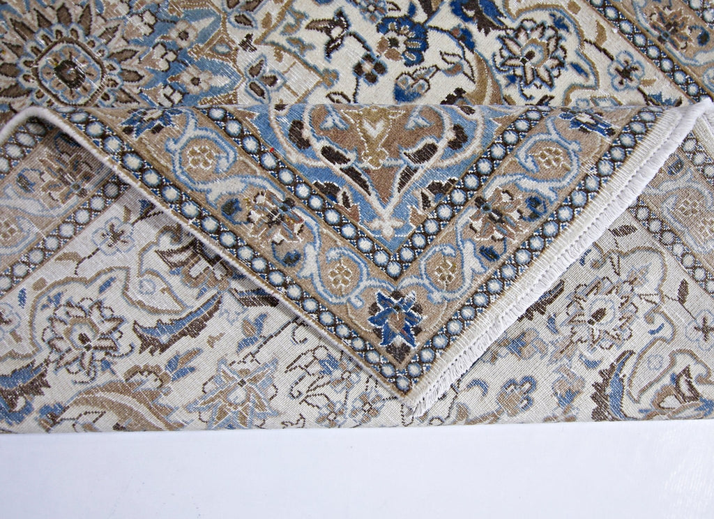 Handmade Vintage Persian Nain Rug | 199 x 111 cm | 6'6" x 3'8" - Najaf Rugs & Textile