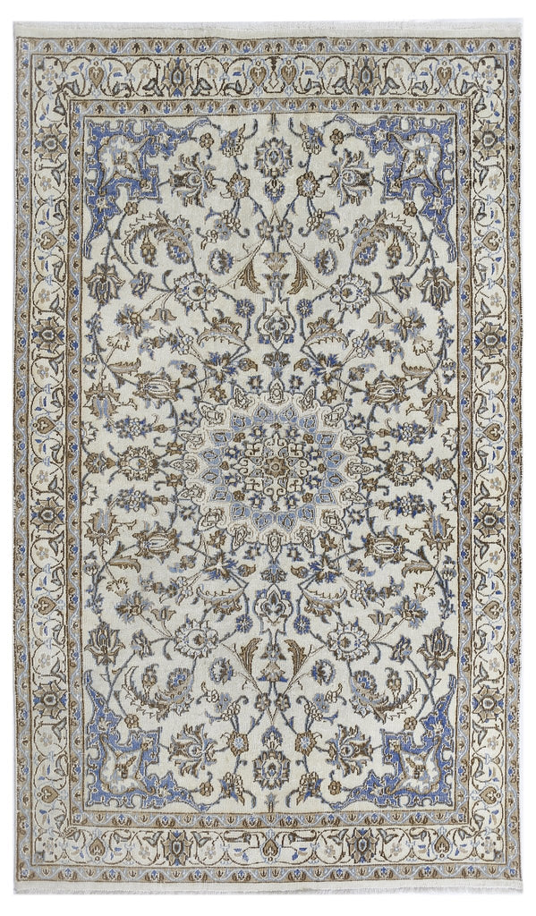 Handmade Vintage Persian Nain Rug | 203 x 120 cm | 6'8" x 3'11" - Najaf Rugs & Textile