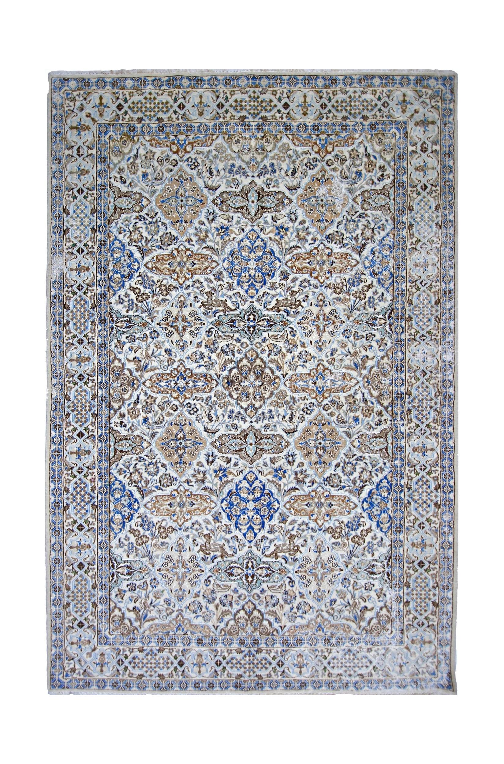 Handmade Vintage Persian Nain Rug | 256 x 166 cm | 8'4" x 5'5" - Najaf Rugs & Textile