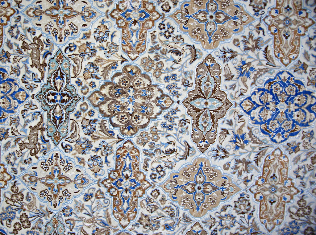 Handmade Vintage Persian Nain Rug | 256 x 166 cm | 8'4" x 5'5" - Najaf Rugs & Textile
