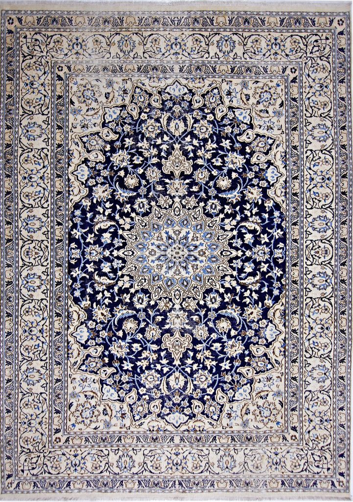 Handmade Vintage Persian Nain Rug | 272 x 198 cm | 8'11" x 6'6" - Najaf Rugs & Textile