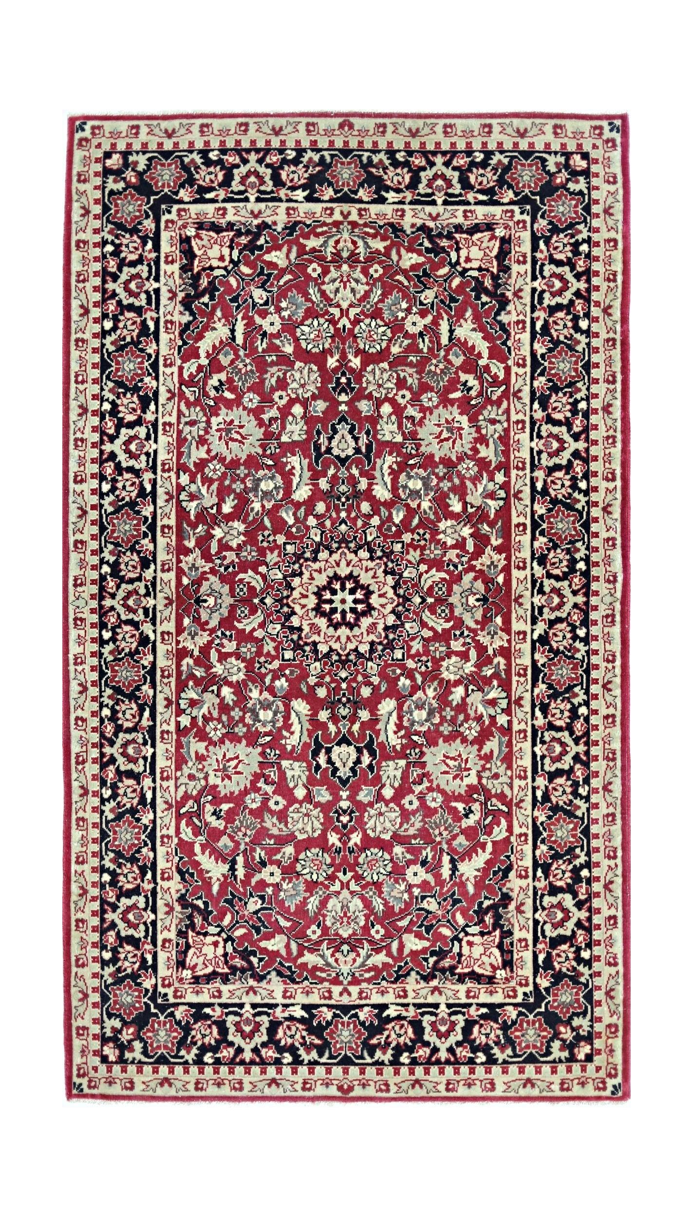 Handmade Vintage Persian Najafabad Rug | 158 x 91 cm | 5'2" x 2'11" - Najaf Rugs & Textile