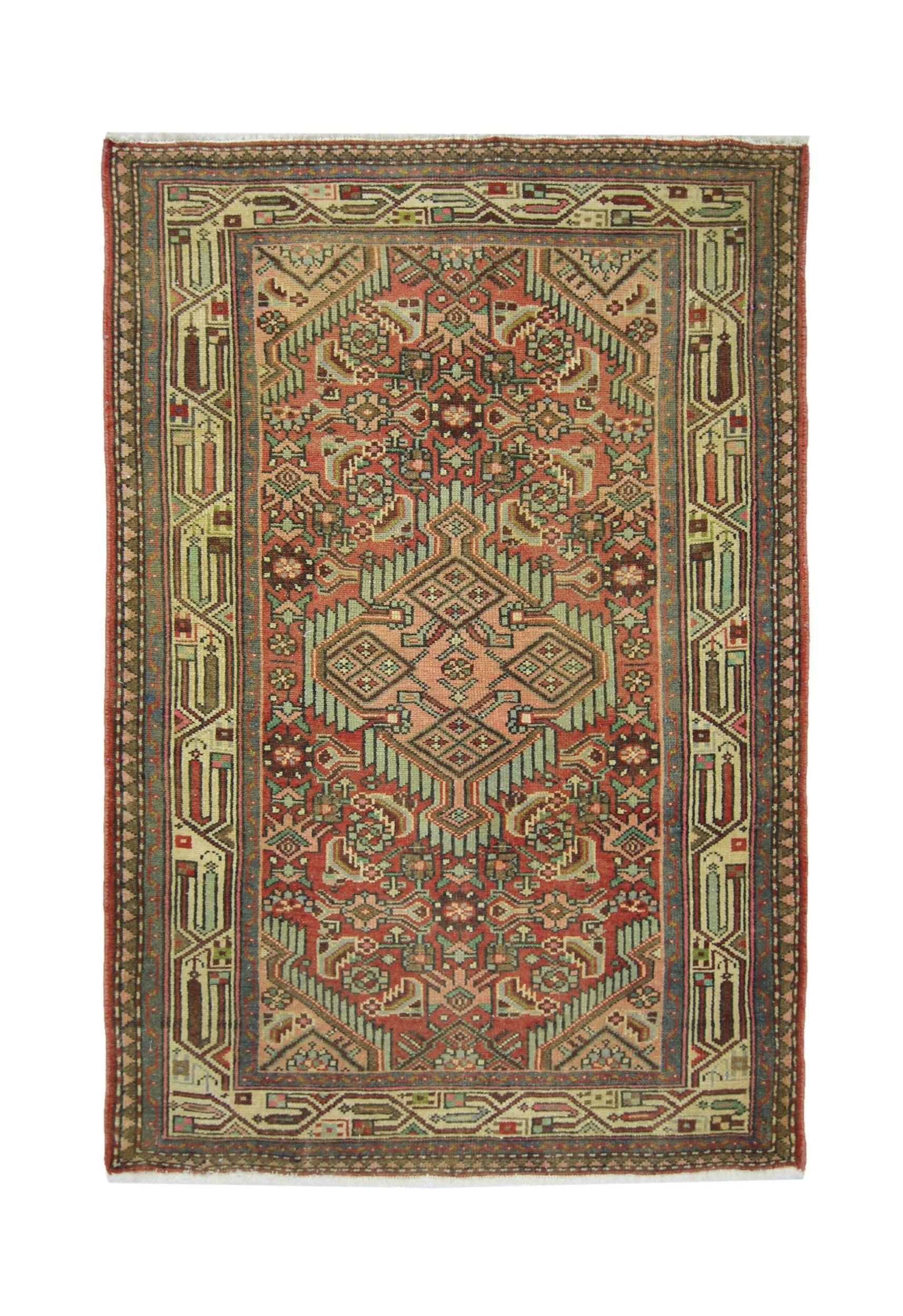 Handmade Vintage Persian Rug | 119 x 80 cm | 3'11" x 2'8" - Najaf Rugs & Textile
