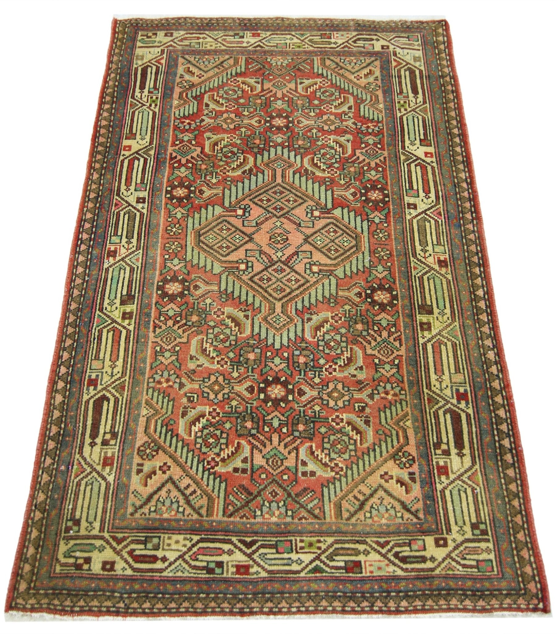 Handmade Vintage Persian Rug | 119 x 80 cm | 3'11" x 2'8" - Najaf Rugs & Textile