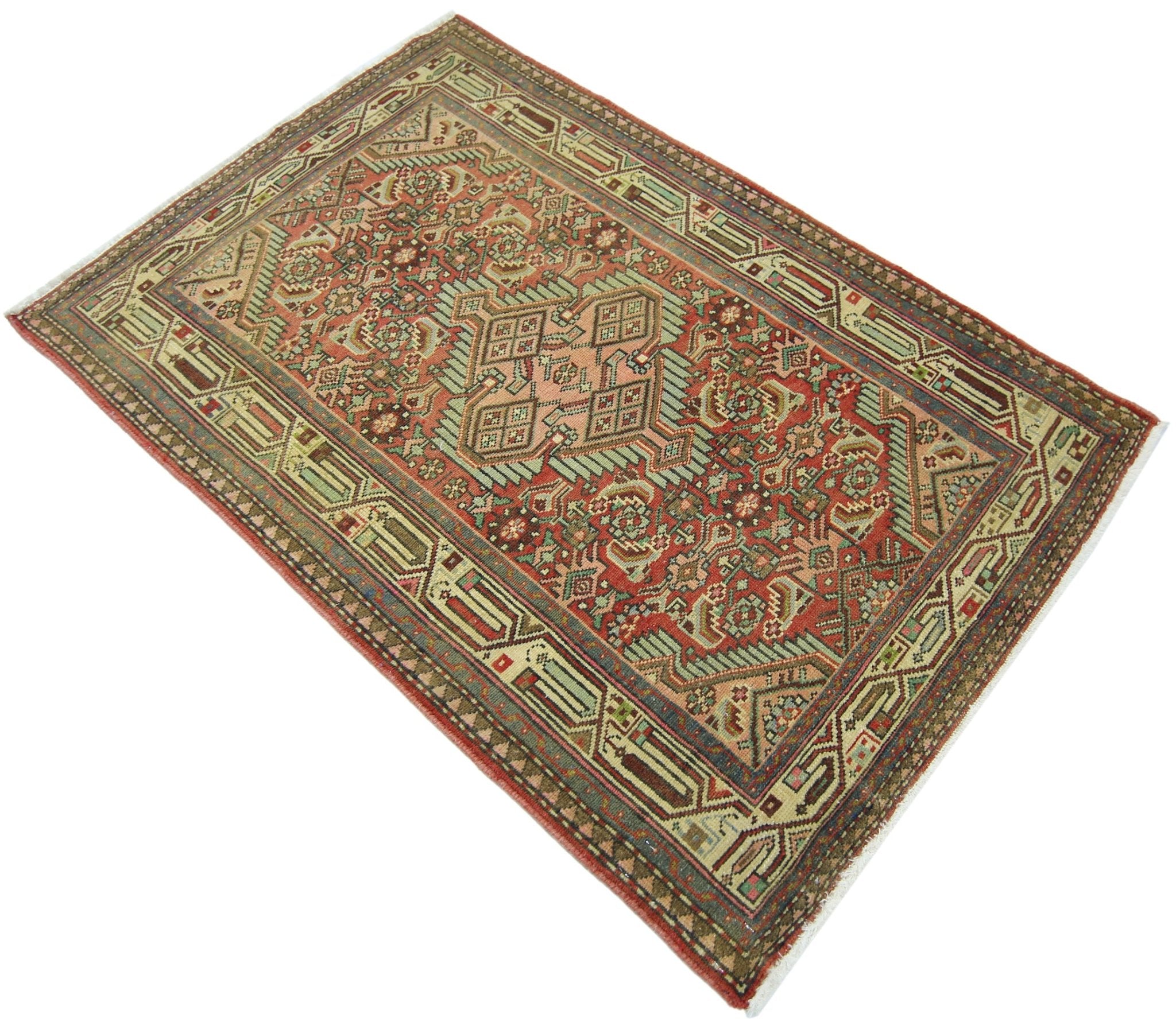 Handmade Vintage Persian Rug | 119 x 80 cm | 3'11" x 2'8" - Najaf Rugs & Textile
