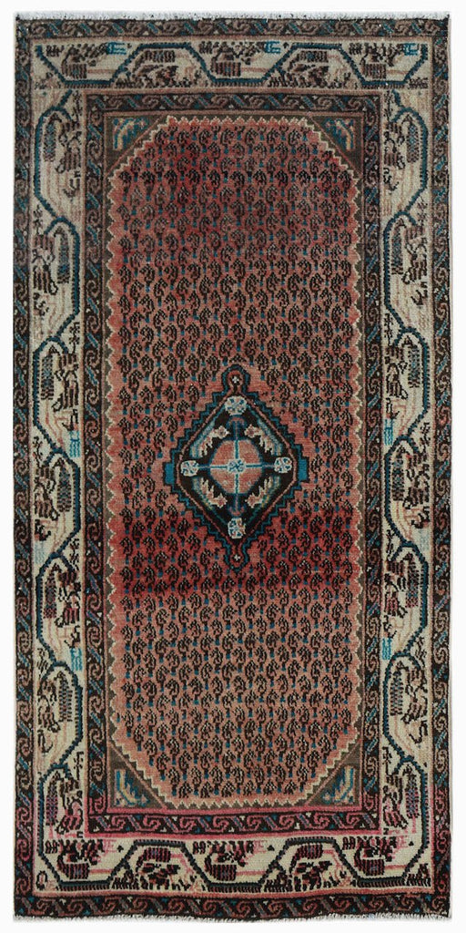 Handmade Vintage Persian Rug | 140 x 71 cm | 4'7" x 2'4" - Najaf Rugs & Textile
