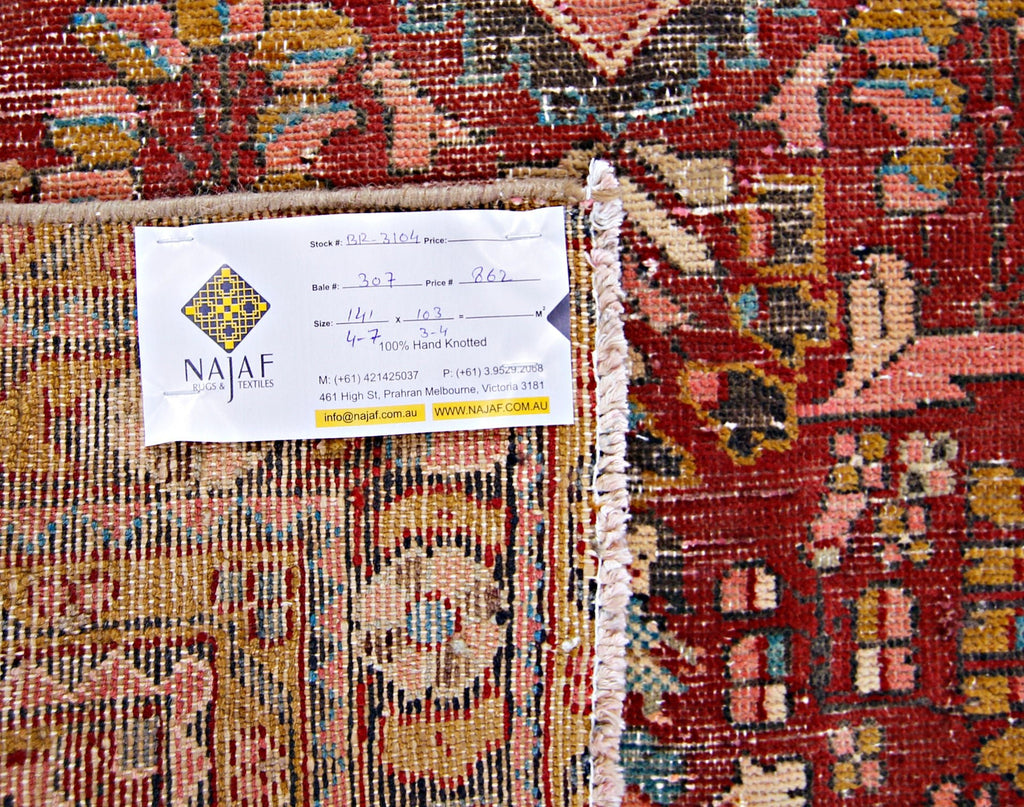 Handmade Vintage Persian Rug | 141 x 193 cm | 4'7" x 3'4" - Najaf Rugs & Textile