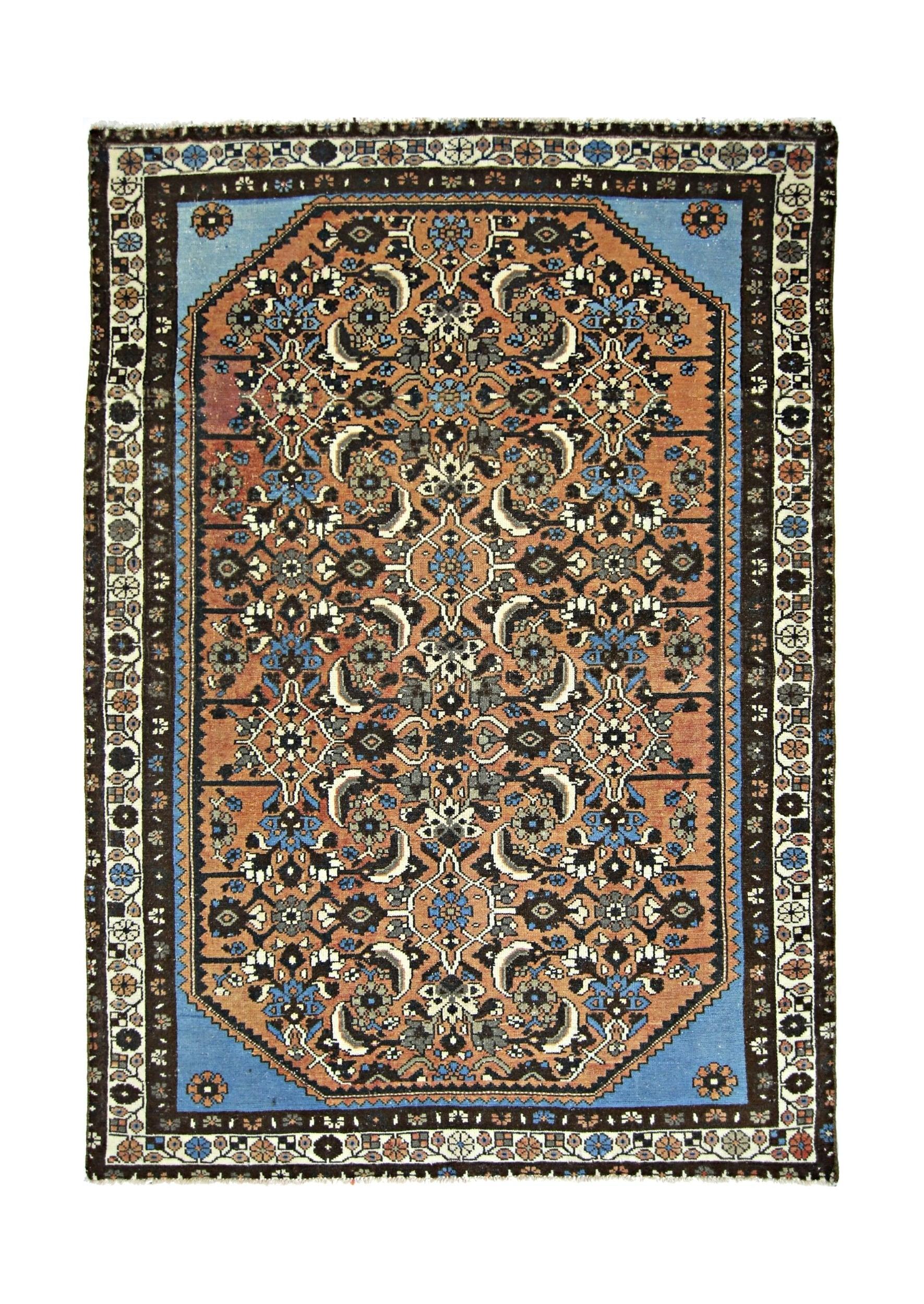Handmade Vintage Persian Rug | 146 x 105 cm | 4'9" x 3'5" - Najaf Rugs & Textile