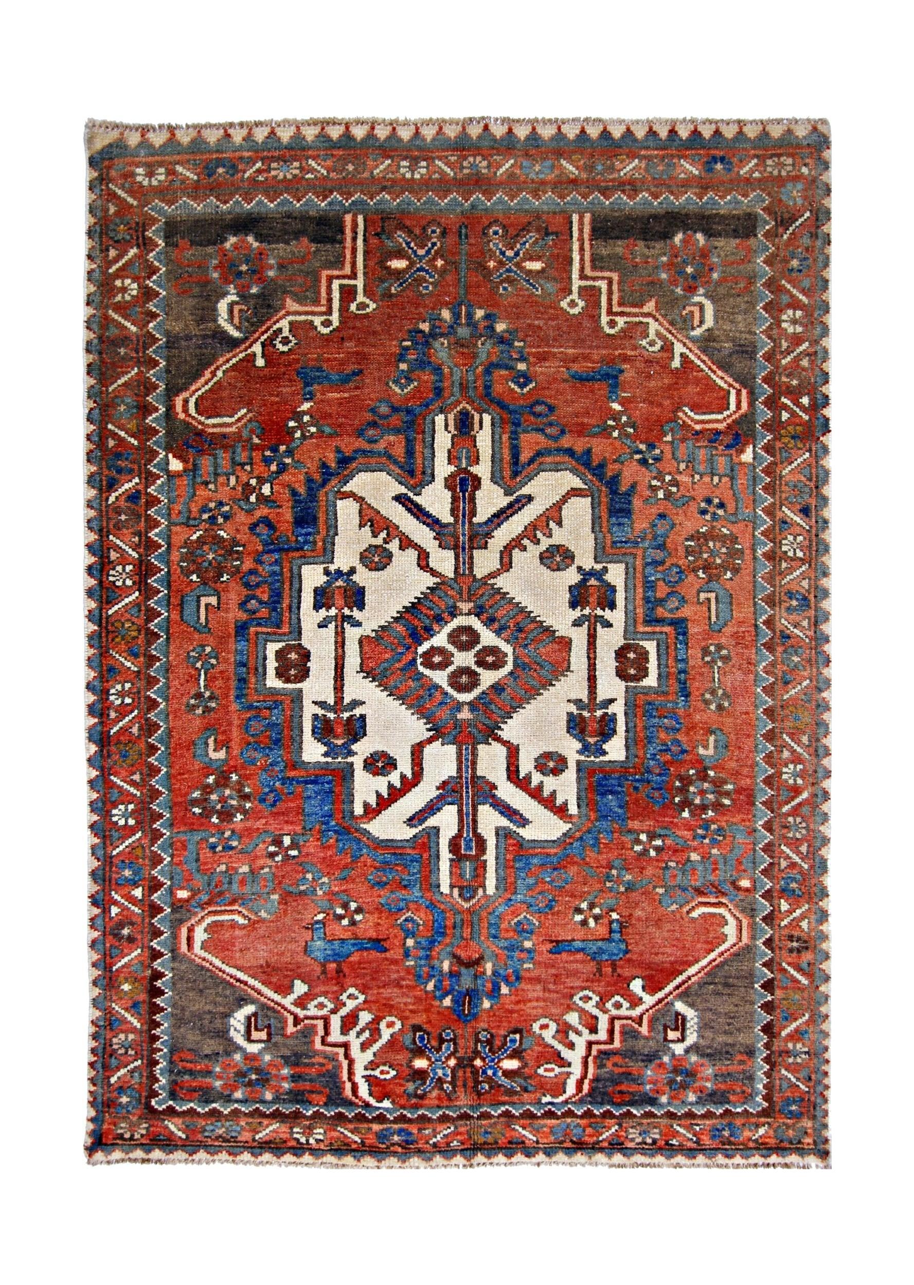 Handmade Vintage Persian Rug | 148 x 106 cm | 4'10" x 3'6" - Najaf Rugs & Textile