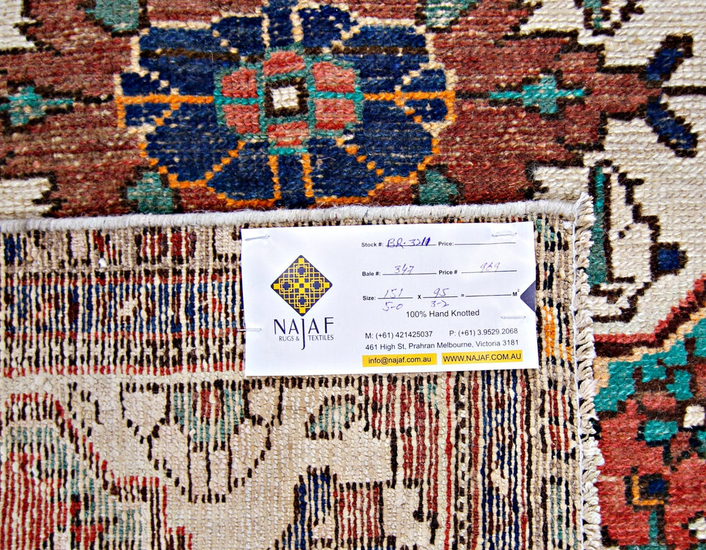 Handmade Vintage Persian Rug | 151 x 95 cm | 5' x 3'2" - Najaf Rugs & Textile