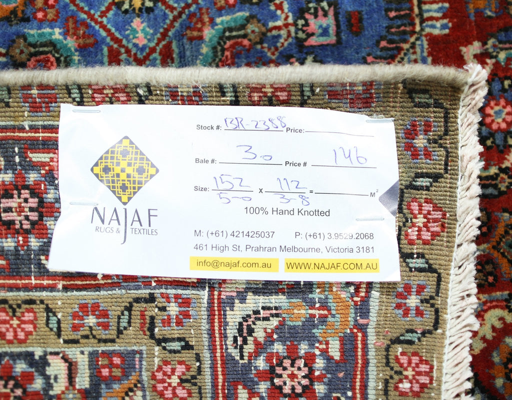 Handmade Vintage Persian Rug | 152 x 112 cm | 5' x 3'8" - Najaf Rugs & Textile