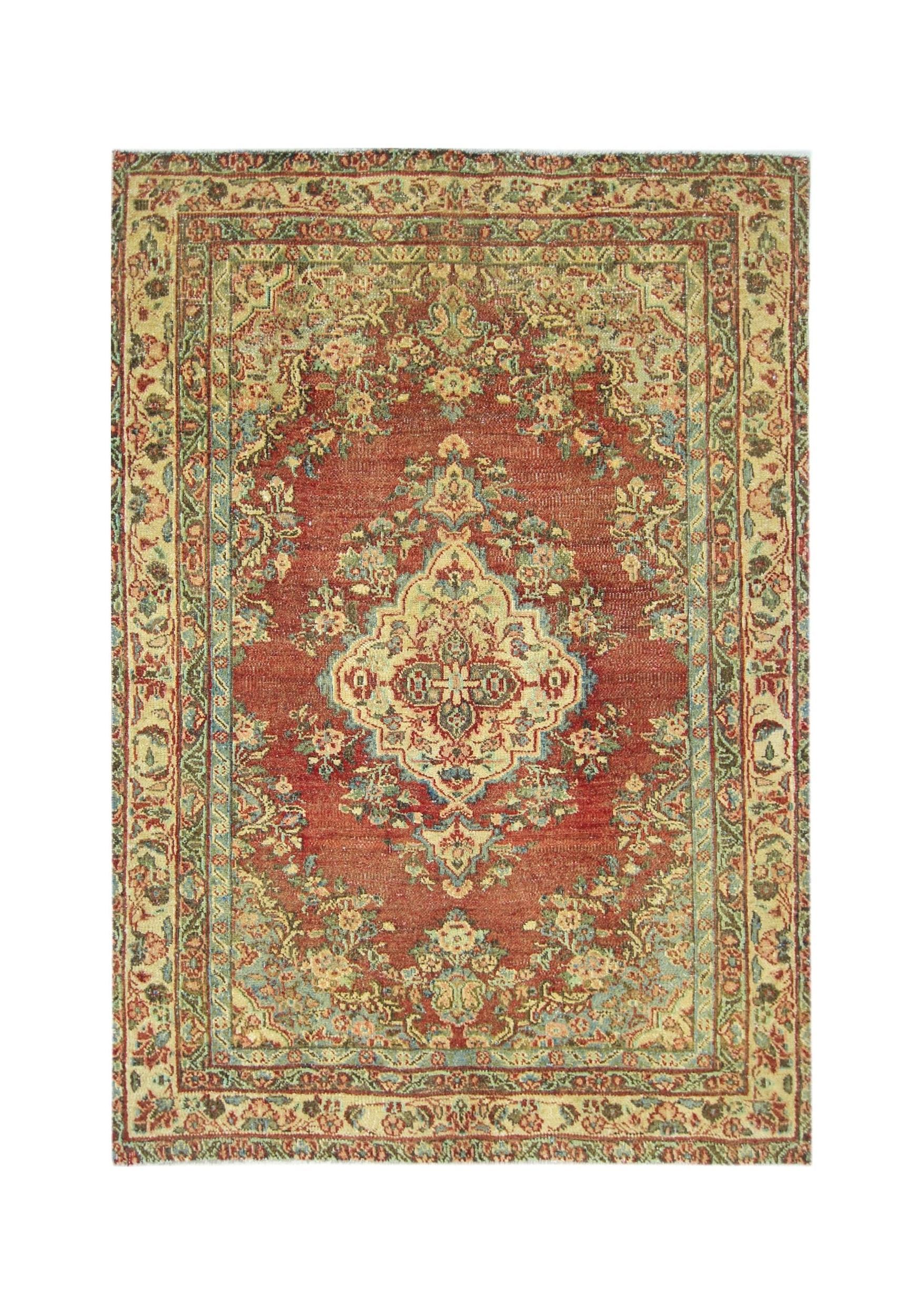 Handmade Vintage Persian Rug | 155 x 112 cm | 5'1" x 3'8" - Najaf Rugs & Textile