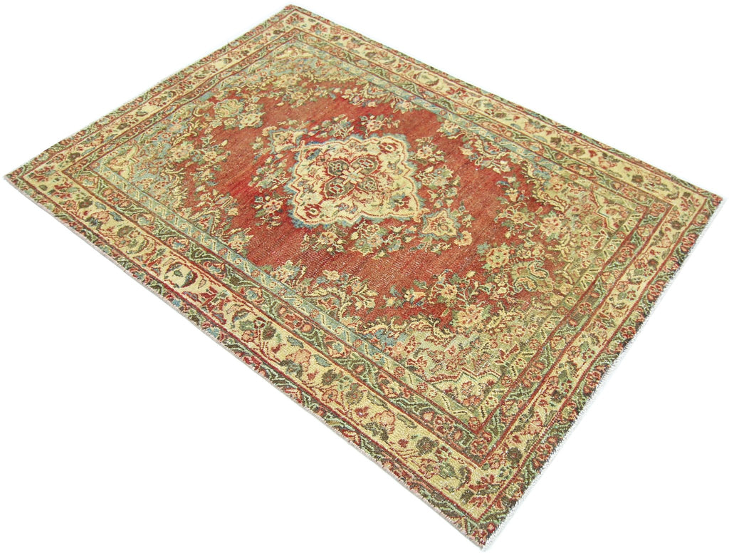 Handmade Vintage Persian Rug | 155 x 112 cm | 5'1" x 3'8" - Najaf Rugs & Textile