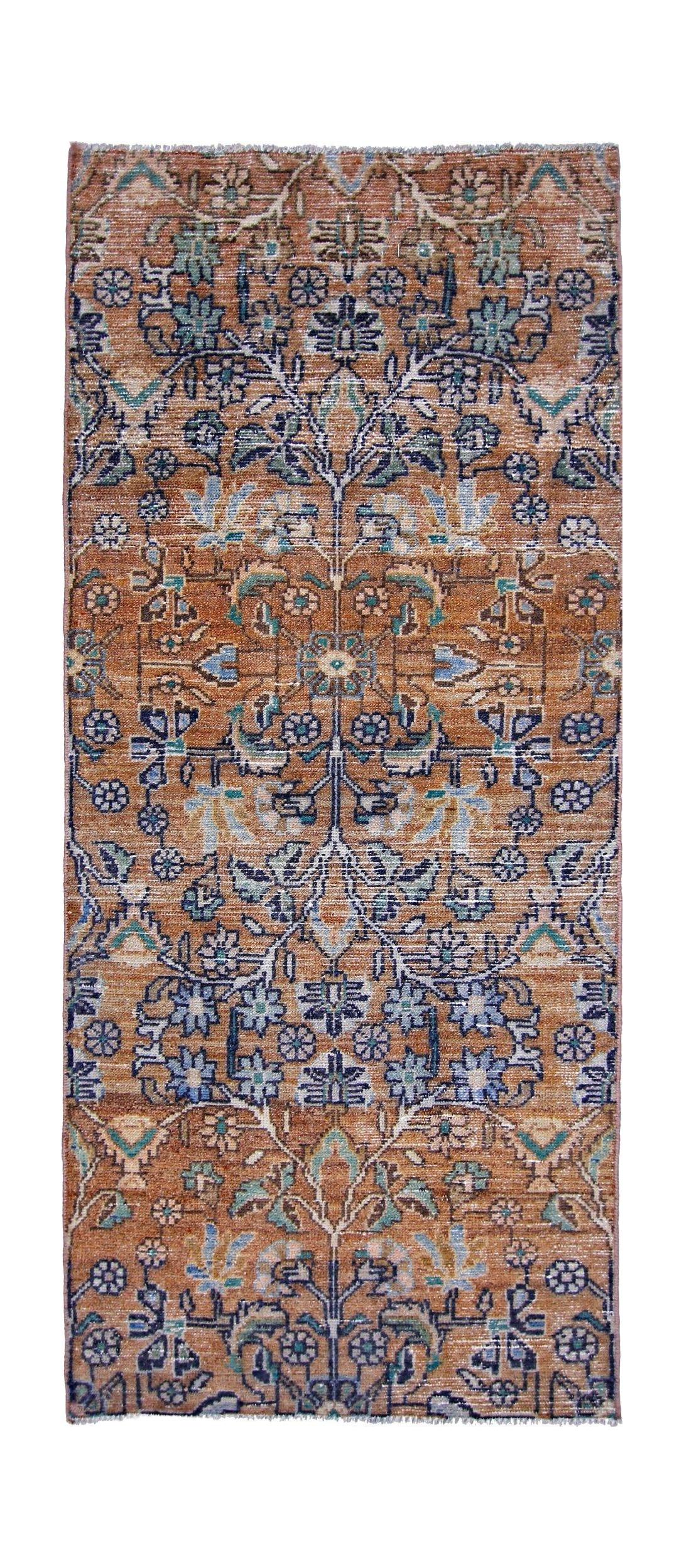 Handmade Vintage Persian Rug | 156 x 67 cm | 5'1" x 2'2" - Najaf Rugs & Textile