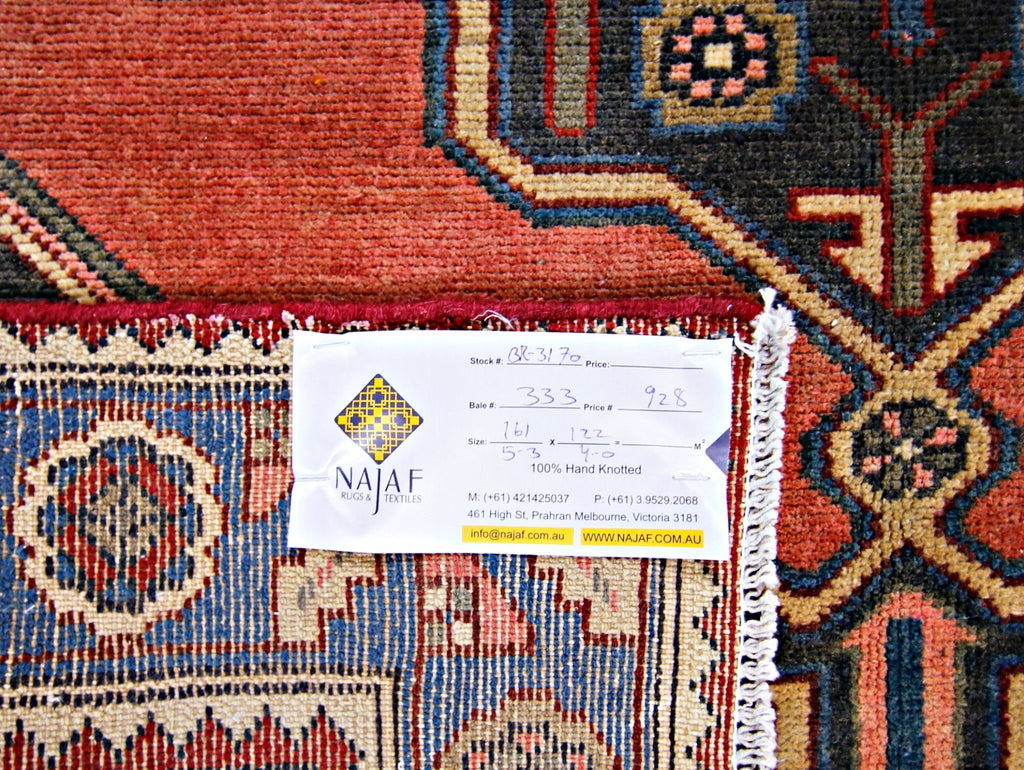 Handmade Vintage Persian Rug | 161 x 122 cm | 5'3" x 4' - Najaf Rugs & Textile