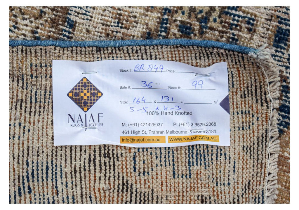 Handmade Vintage Persian Rug | 164 x 131 cm | 5'5" x 4'3" - Najaf Rugs & Textile