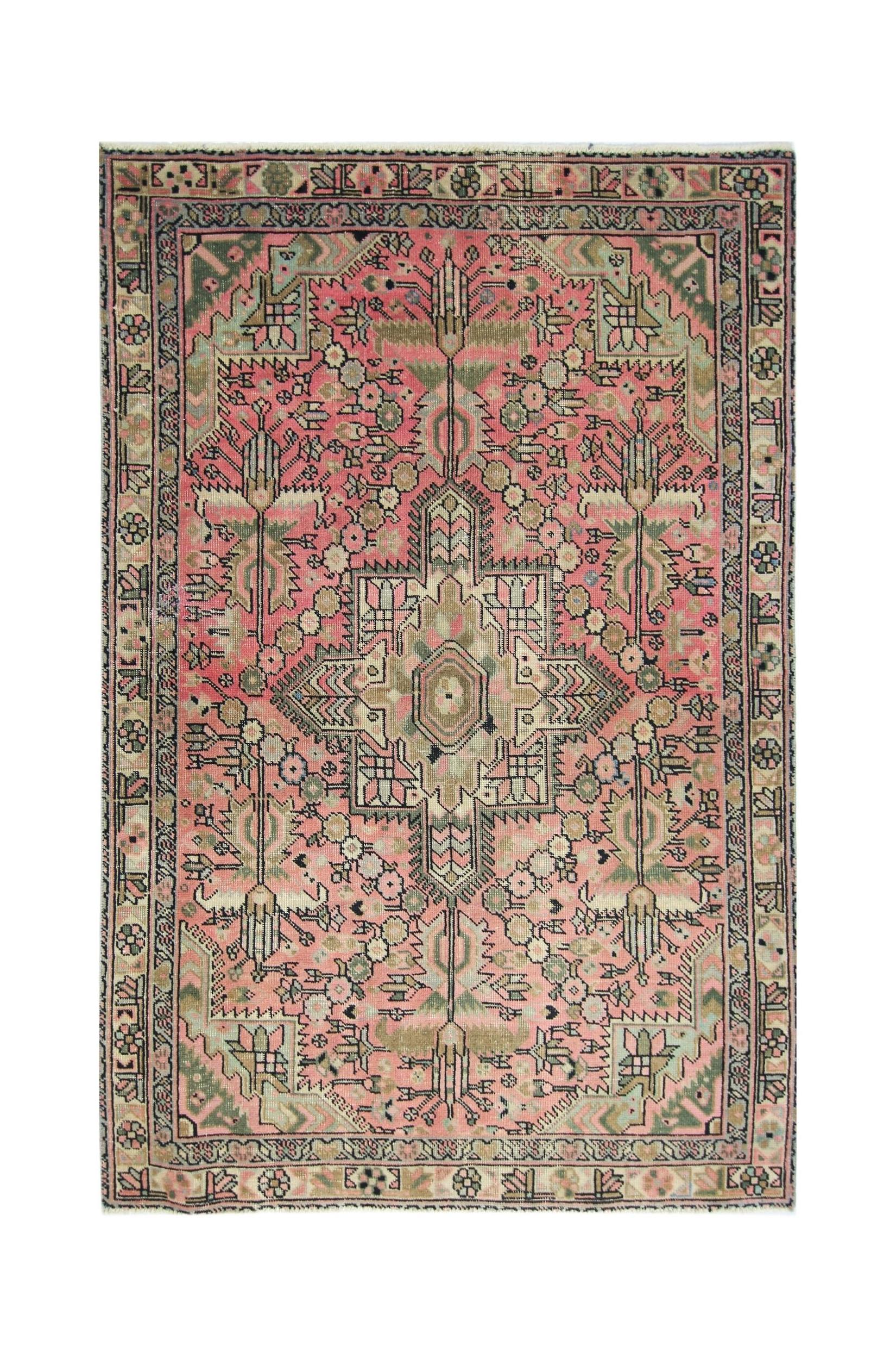 Handmade Vintage Persian Rug | 180 x 118 cm | 5'11" x 3'10" - Najaf Rugs & Textile