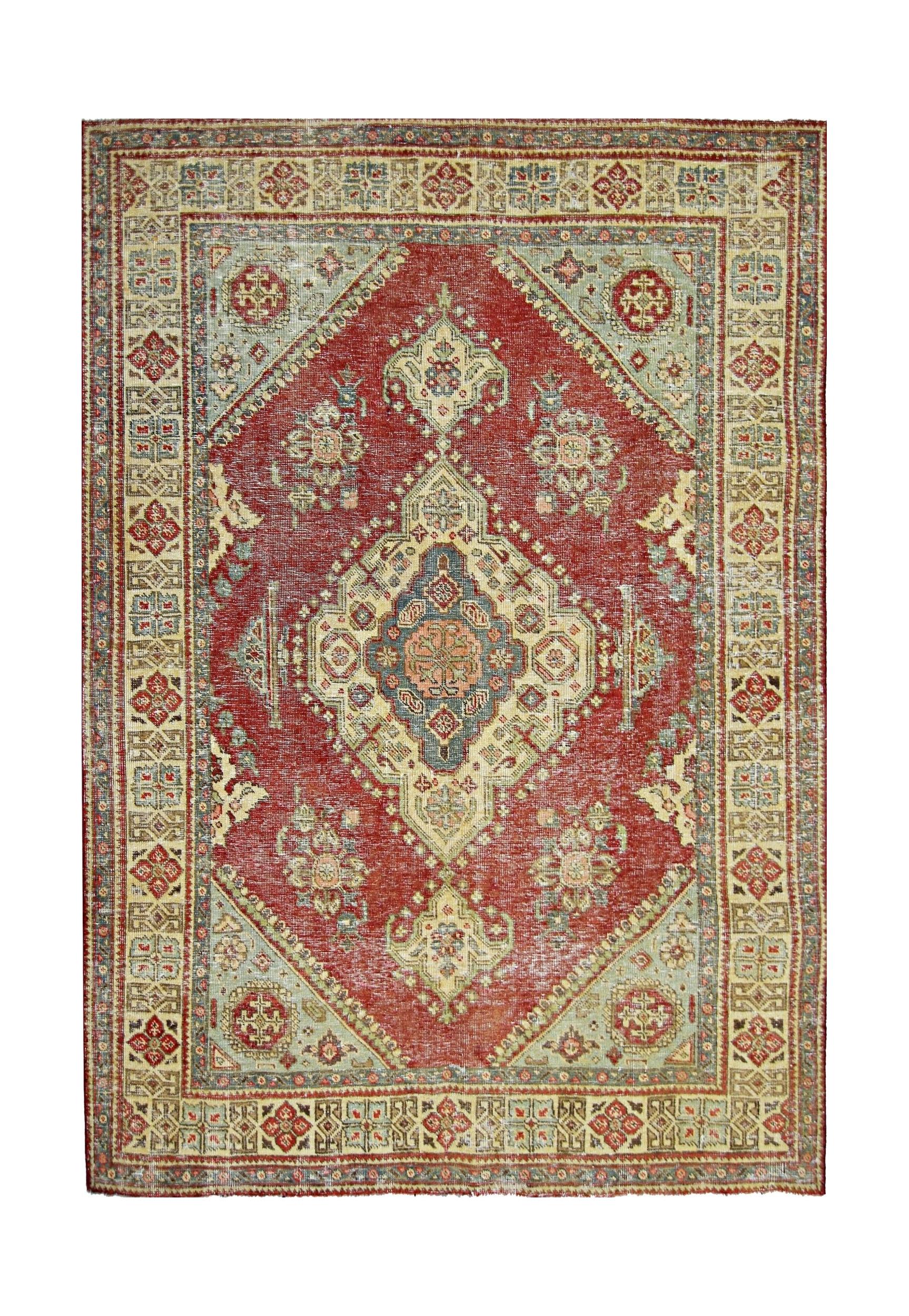 Handmade Vintage Persian Rug | 182 x 140 cm | 6' x 4'7" - Najaf Rugs & Textile