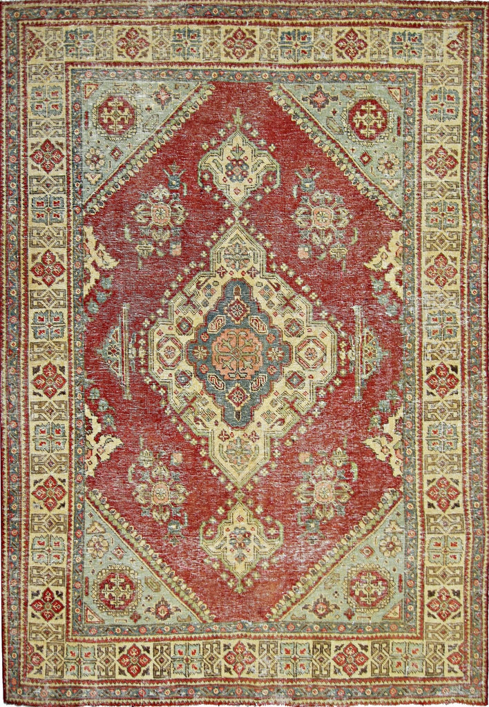 Handmade Vintage Persian Rug | 182 x 140 cm | 6' x 4'7" - Najaf Rugs & Textile