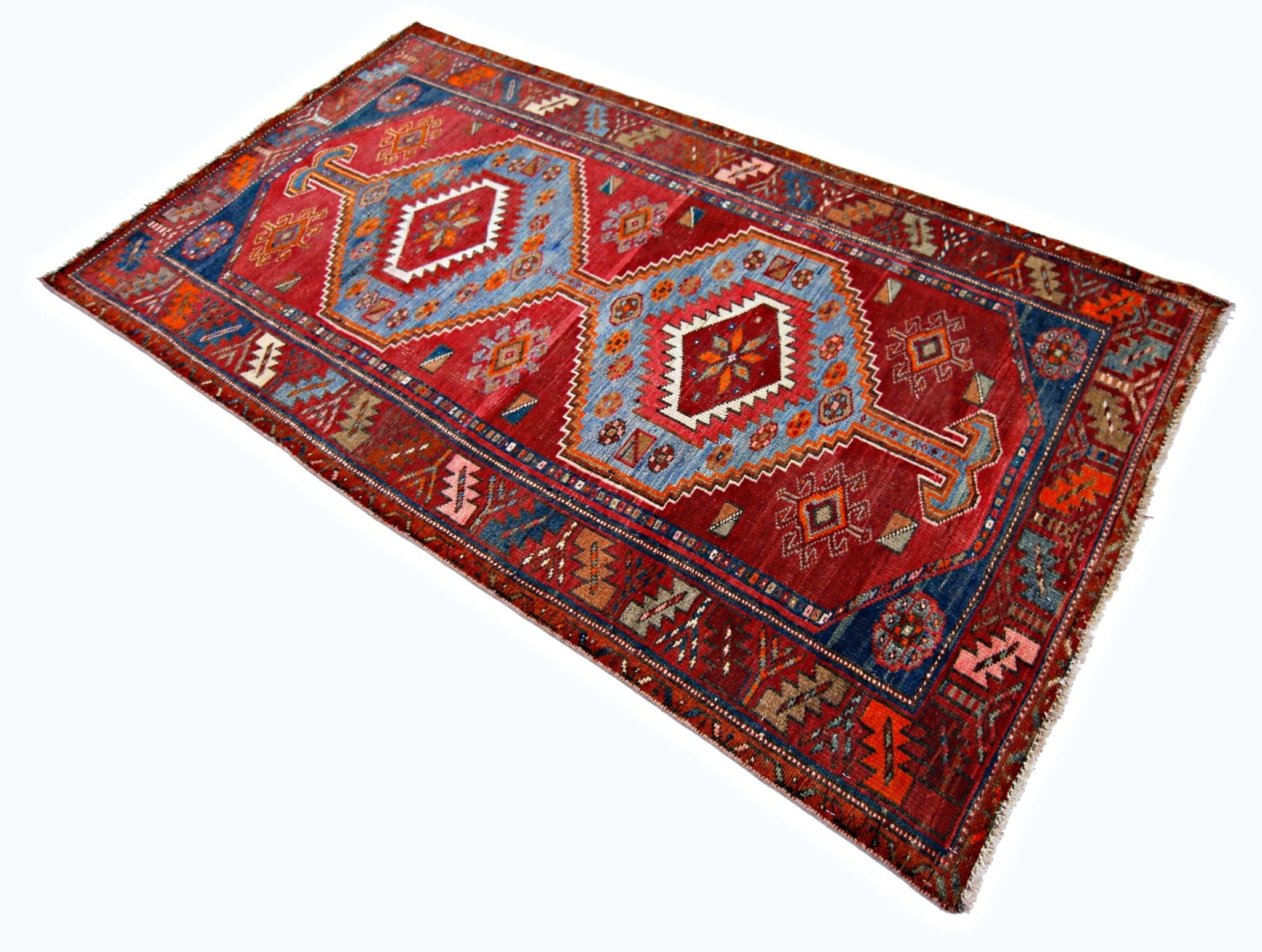 Handmade Vintage Persian Rug | 185 x 99 cm | 6'1" x 3'3" - Najaf Rugs & Textile