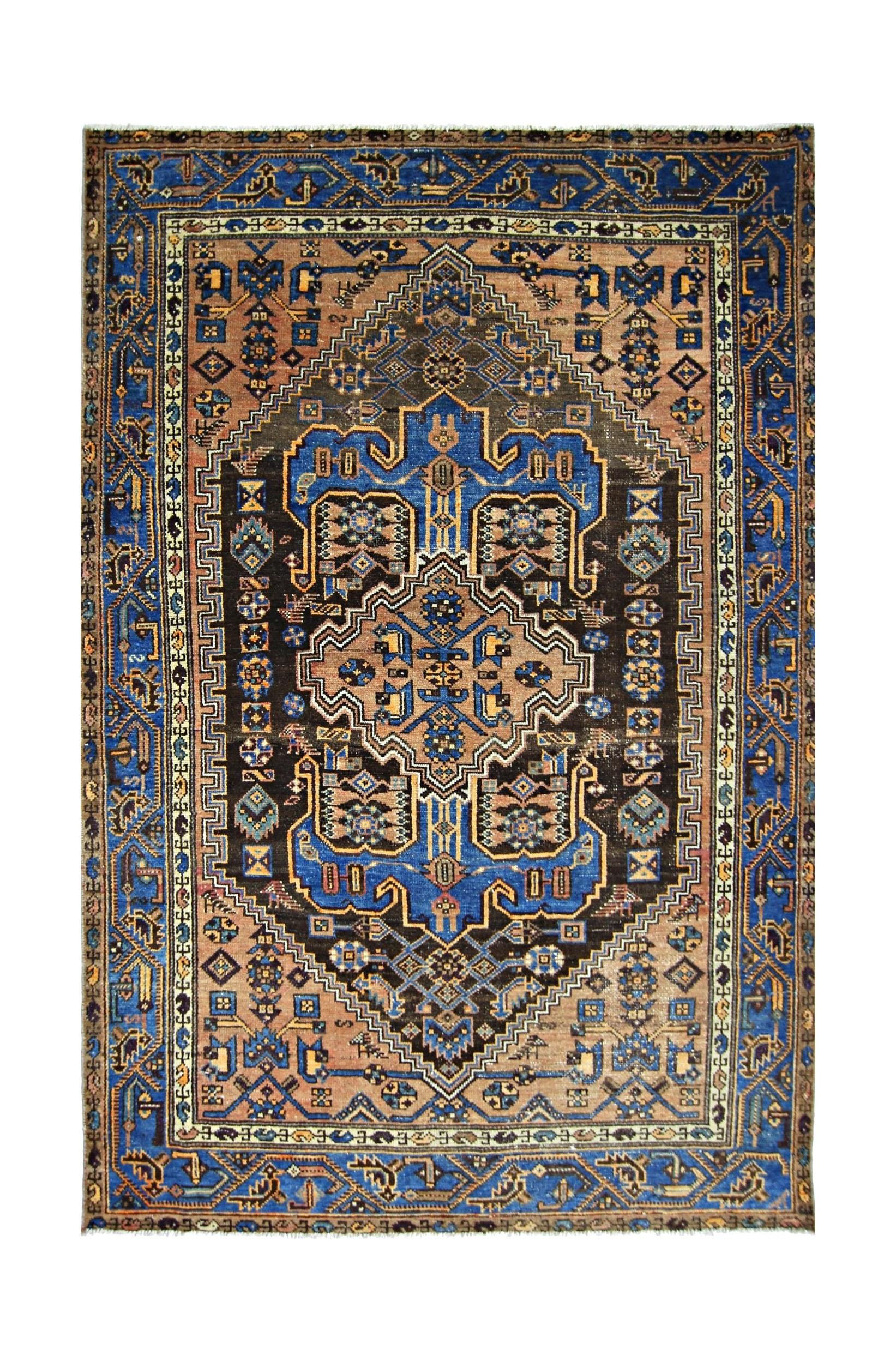 Handmade Vintage Persian Rug | 189 x 132 cm | 6'2" x 4'4" - Najaf Rugs & Textile