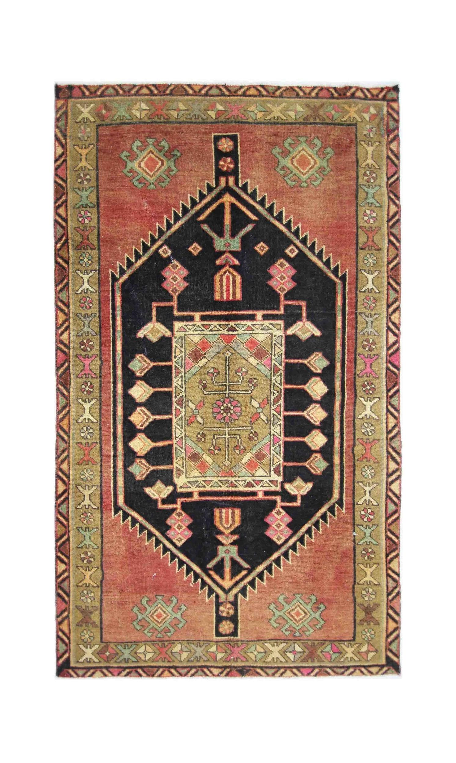 Handmade Vintage Persian Rug | 191 x 108 cm | 6'3" x 3'6" - Najaf Rugs & Textile