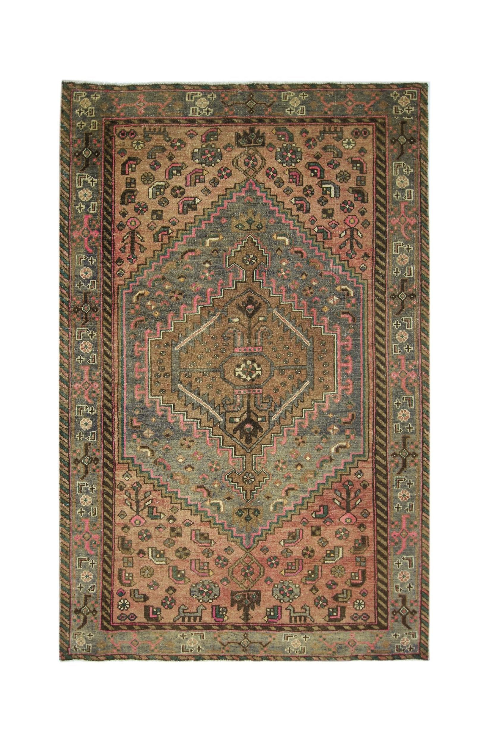 Handmade Vintage Persian Rug | 192 x 124 cm | 6'3" x 4'1" - Najaf Rugs & Textile