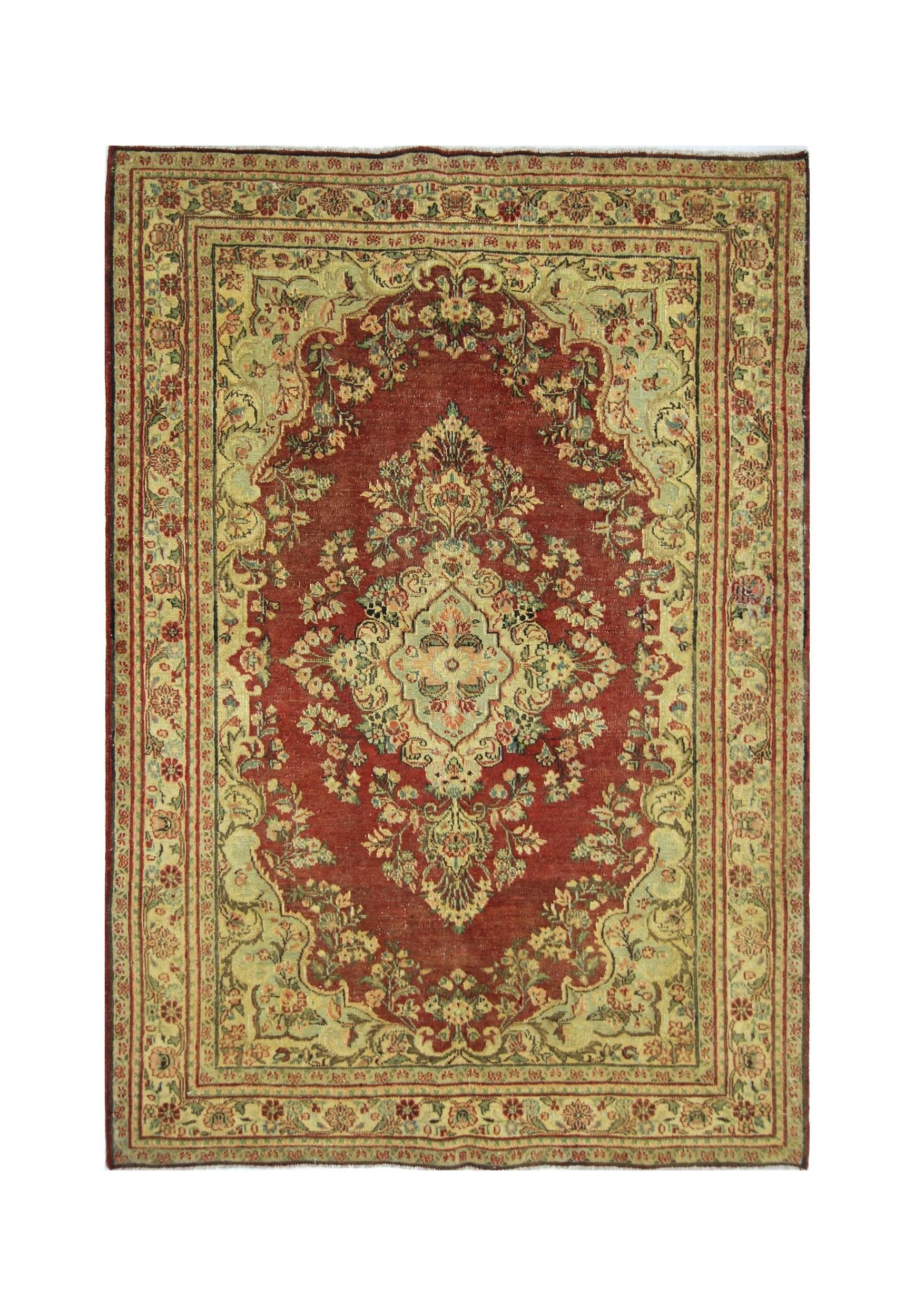 Handmade Vintage Persian Rug | 193 x 134 cm | 6'4" x 4'5" - Najaf Rugs & Textile