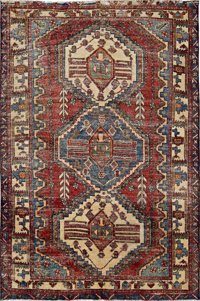 Handmade Vintage Persian Rug | 193 x 139 cm | 6'4" x 4'7" - Najaf Rugs & Textile