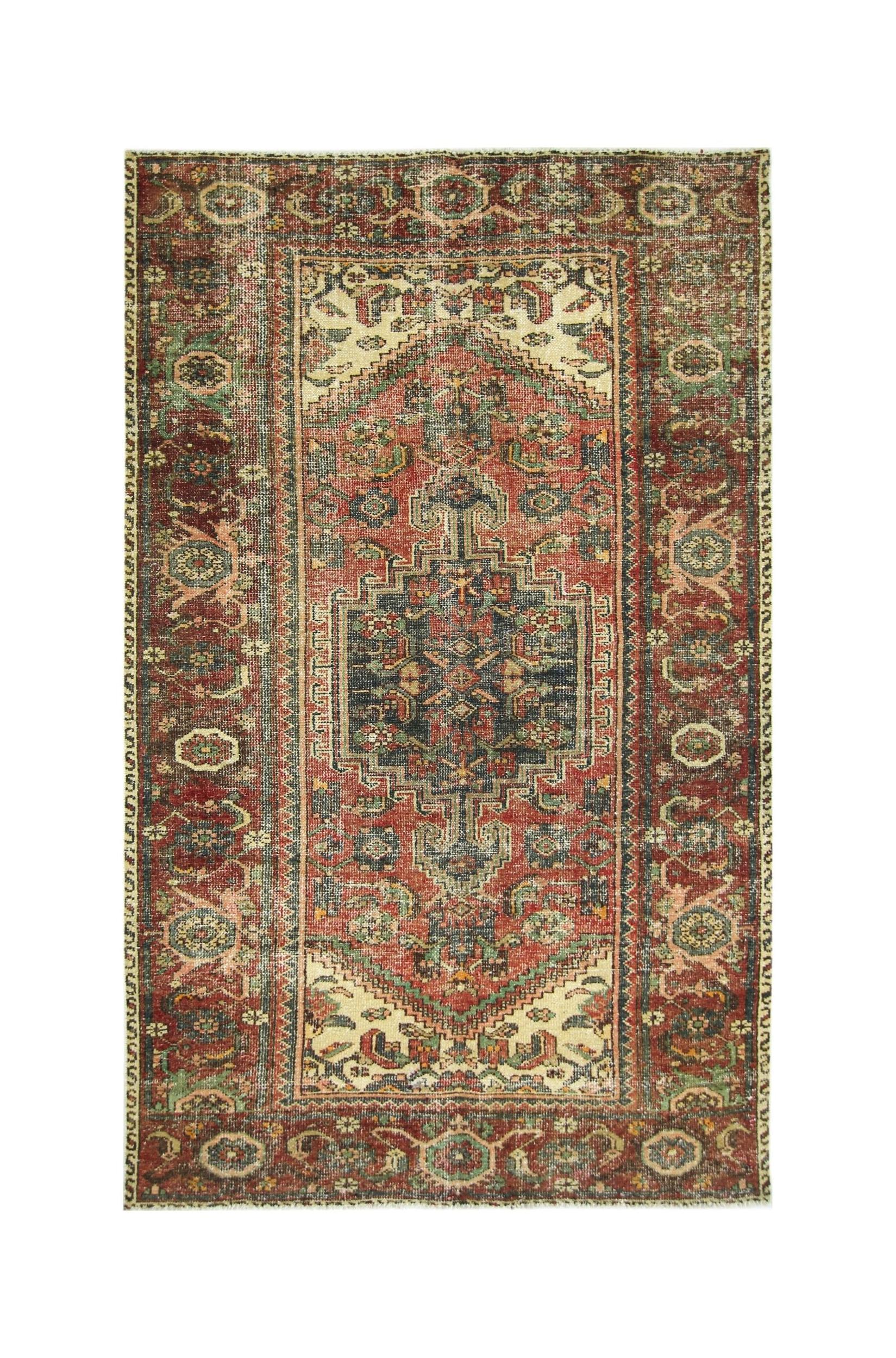 Handmade Vintage Persian Rug | 197 x 118 cm | 6'6" x 3'10" - Najaf Rugs & Textile