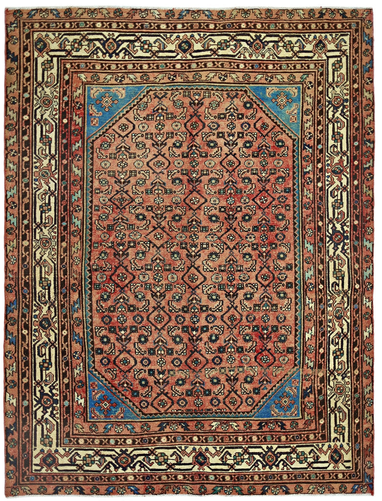 Handmade Vintage Persian Rug | 198 x 157 cm | 6'6" x 5'2" - Najaf Rugs & Textile