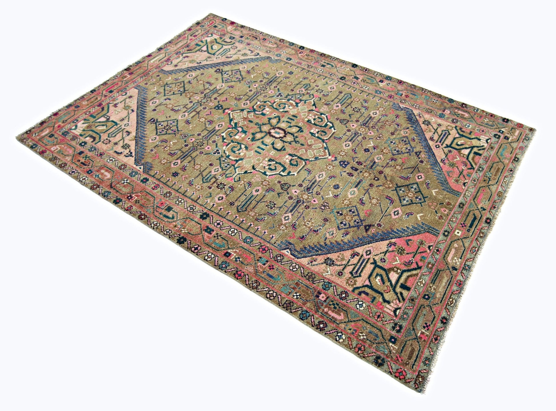 Handmade Vintage Persian Rug | 199 x 129 cm | 6'7" x 4'3" - Najaf Rugs & Textile