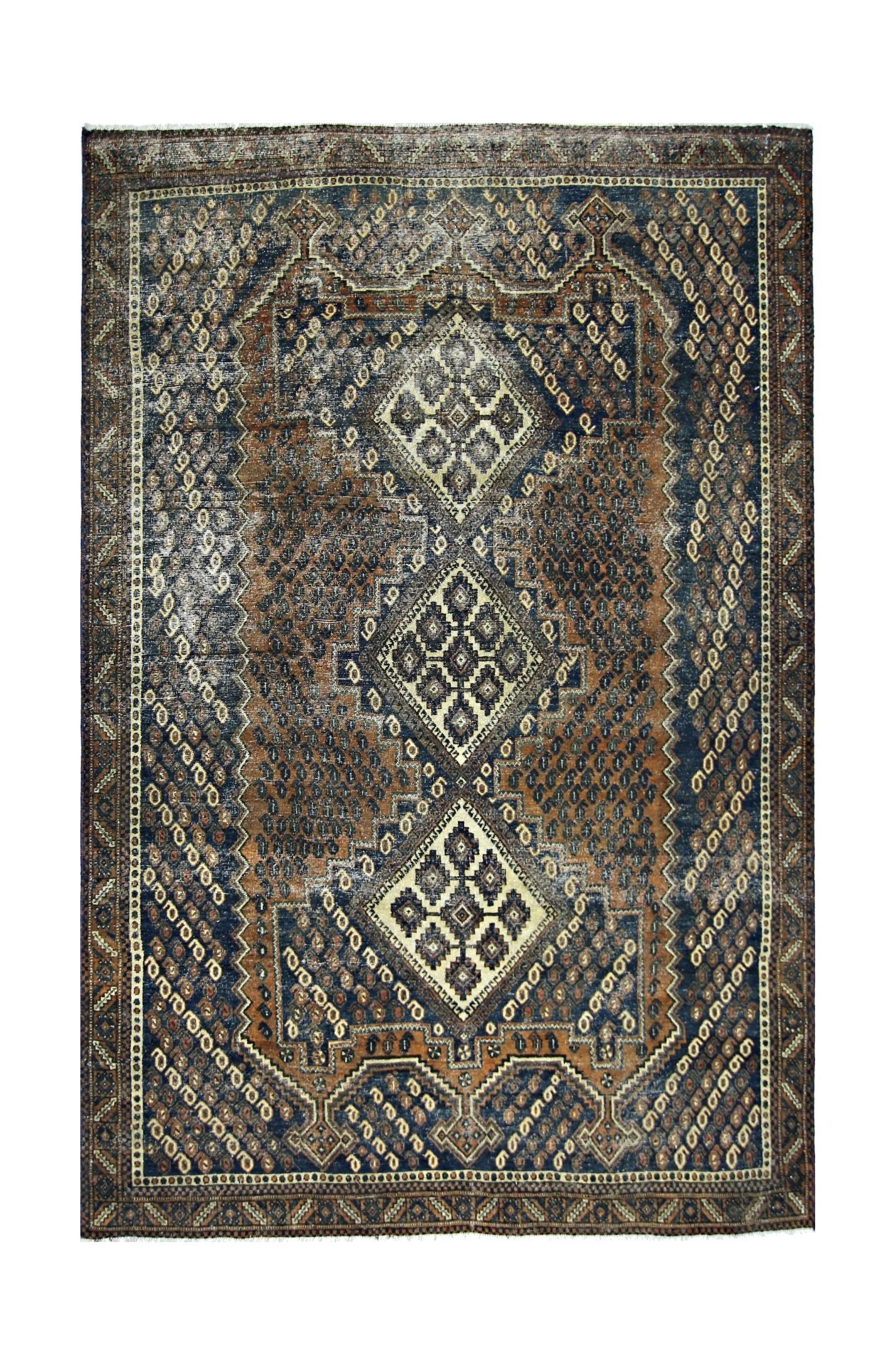 Handmade Vintage Persian Rug | 200 x 147 cm | 6'7" x 4'10" - Najaf Rugs & Textile