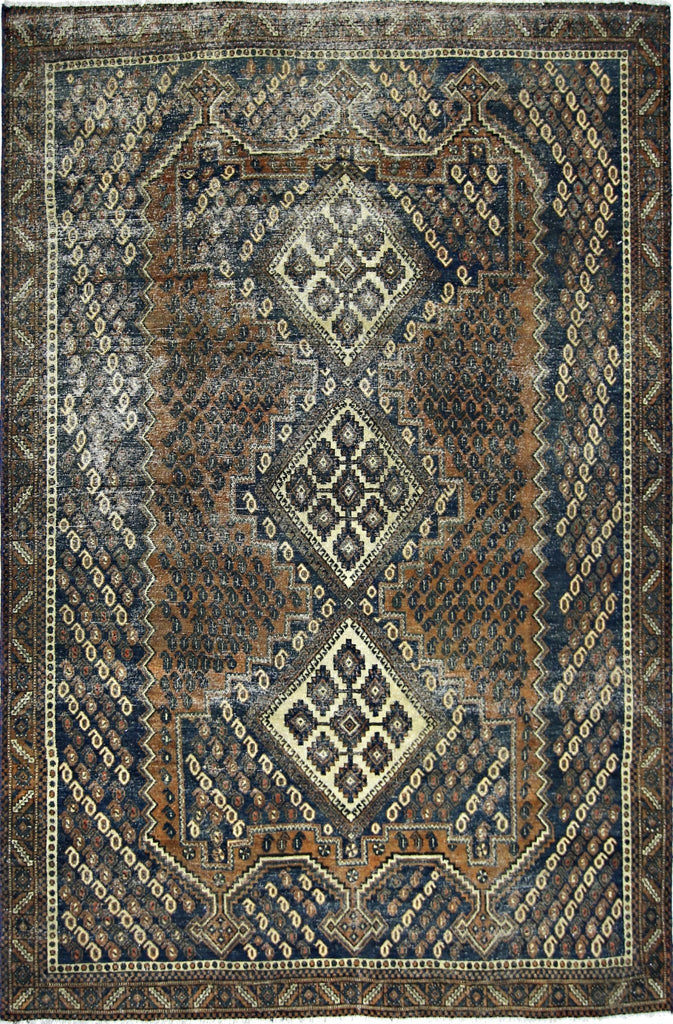 Handmade Vintage Persian Rug | 200 x 147 cm | 6'7" x 4'10" - Najaf Rugs & Textile