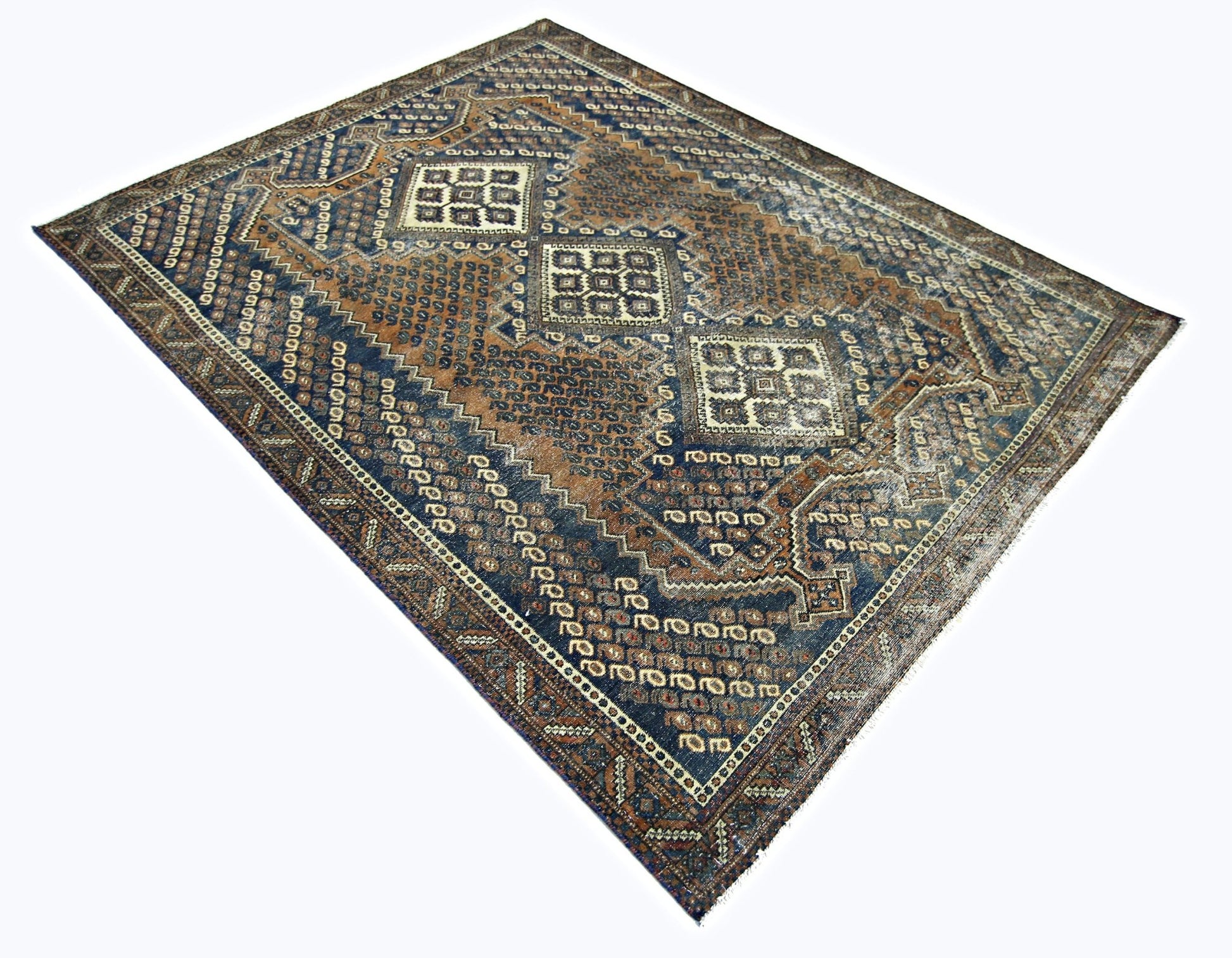 Handmade Vintage Persian Rug | 200 x 147 cm | 6'7" x 4'10" - Najaf Rugs & Textile