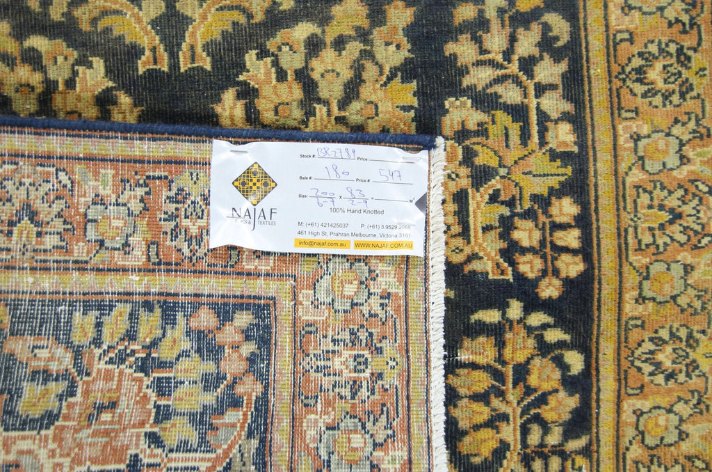 Handmade Vintage Persian Rug | 200 x 83 cm | 6'7" x 2'9" - Najaf Rugs & Textile