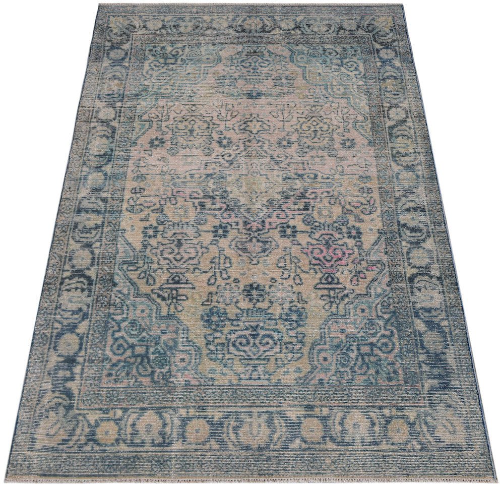 Handmade Vintage Persian Rug | 201 x 127 cm | 6'7" x 4'2' - Najaf Rugs & Textile