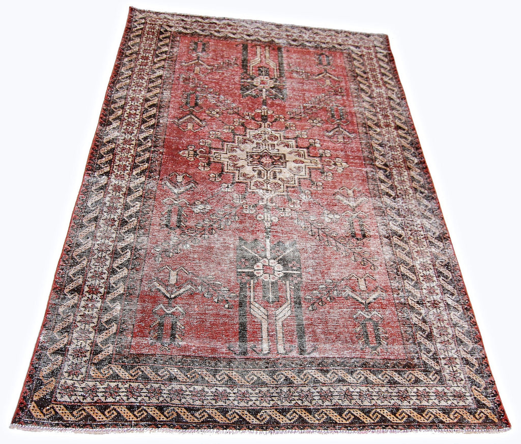 Handmade Vintage Persian Rug | 201 x 132 cm | 6'7" x 4'4" - Najaf Rugs & Textile