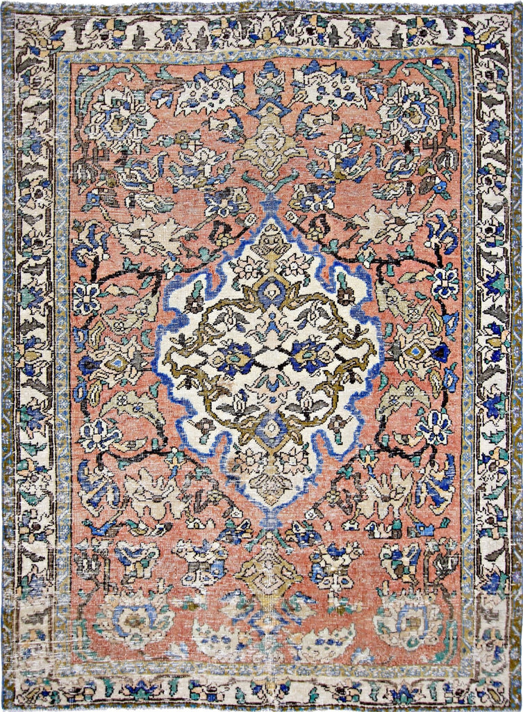Handmade Vintage Persian Rug | 201 x 146 cm | 6'7" x 4'10" - Najaf Rugs & Textile