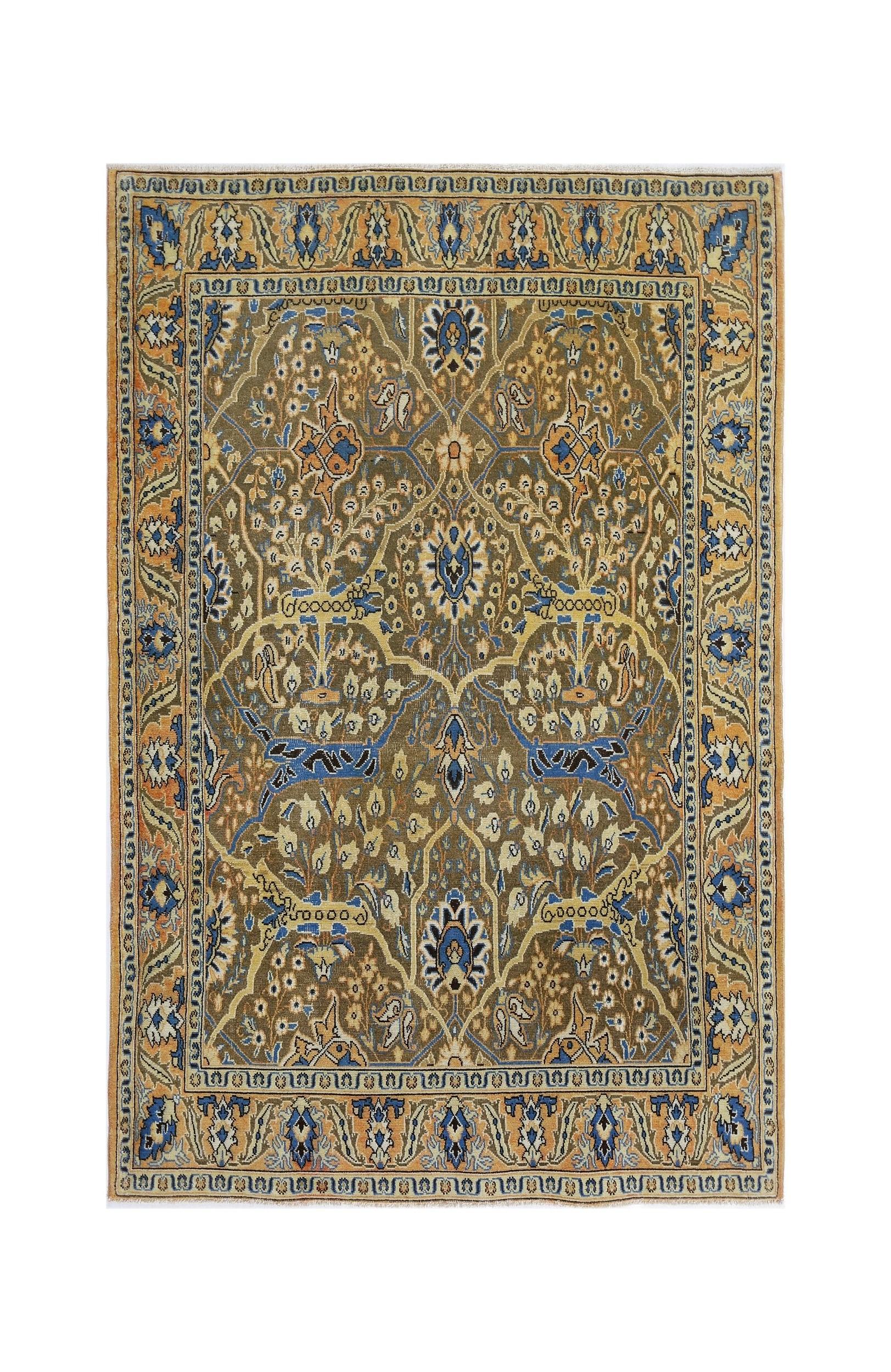 Handmade Vintage Persian Rug | 203 x 132 cm | 6'8" x 4'4" - Najaf Rugs & Textile