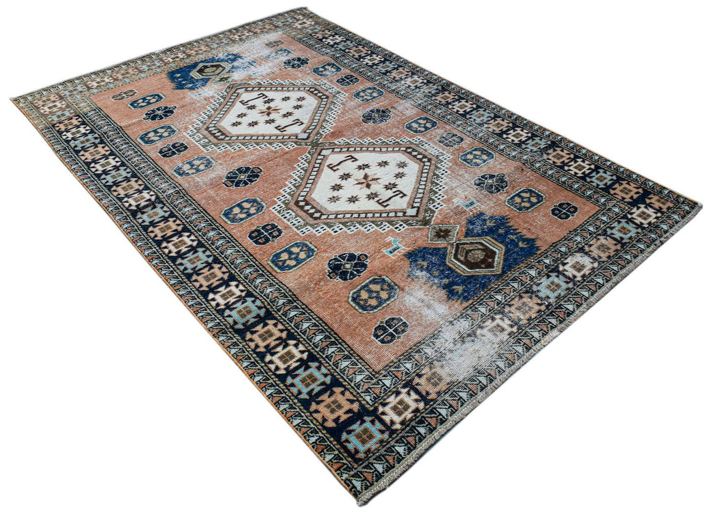 Handmade Vintage Persian Rug | 206 x 132 cm | 6'9" x 4'4" - Najaf Rugs & Textile