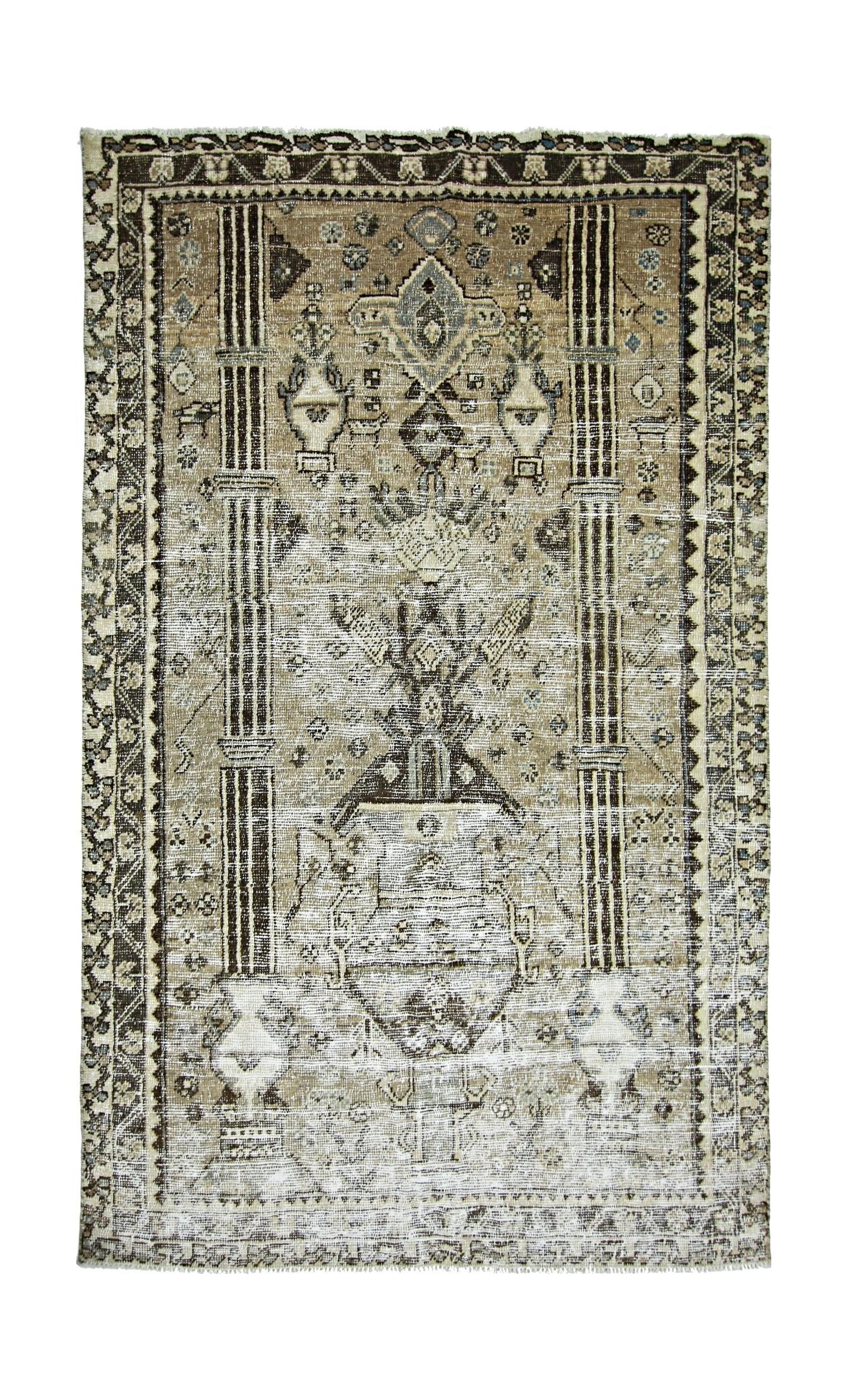 Handmade Vintage Persian Rug | 211 x 127 cm | 6'11" x 4'2" - Najaf Rugs & Textile
