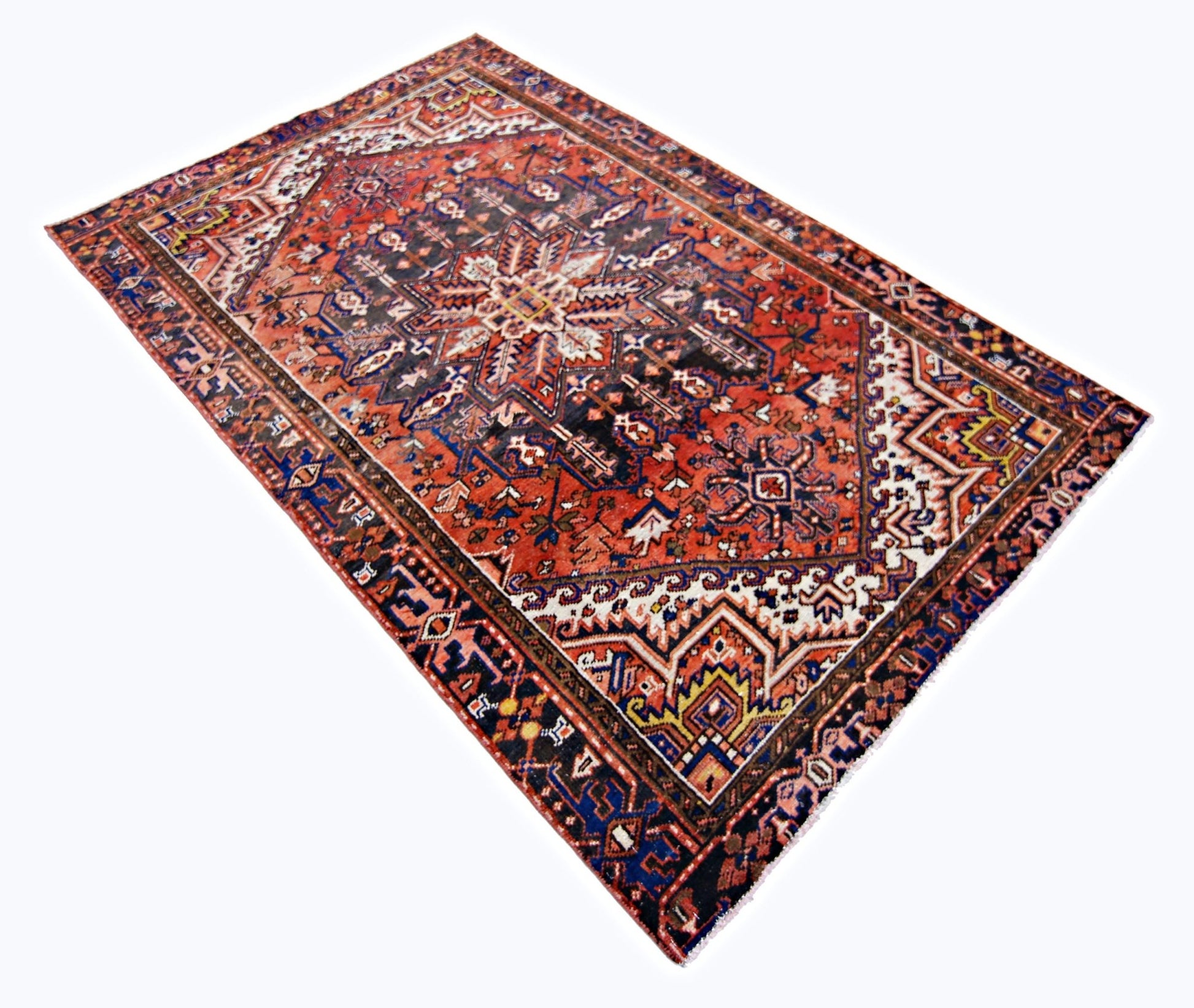 Handmade Vintage Persian Rug | 212 x 136 cm | 7' x 4'5" - Najaf Rugs & Textile