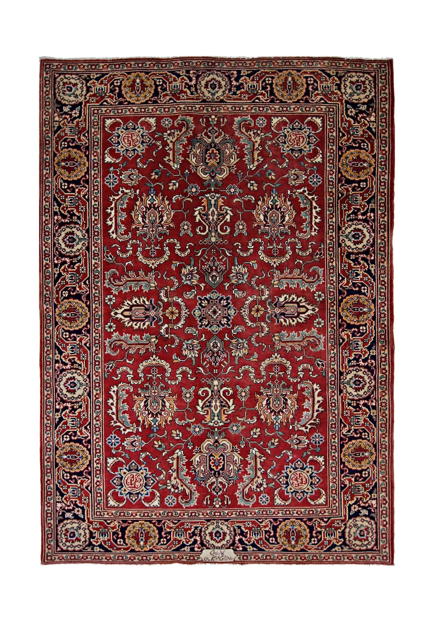 Handmade Vintage Persian Rug | 214 x 148 cm | 7' x 4'10" - Najaf Rugs & Textile