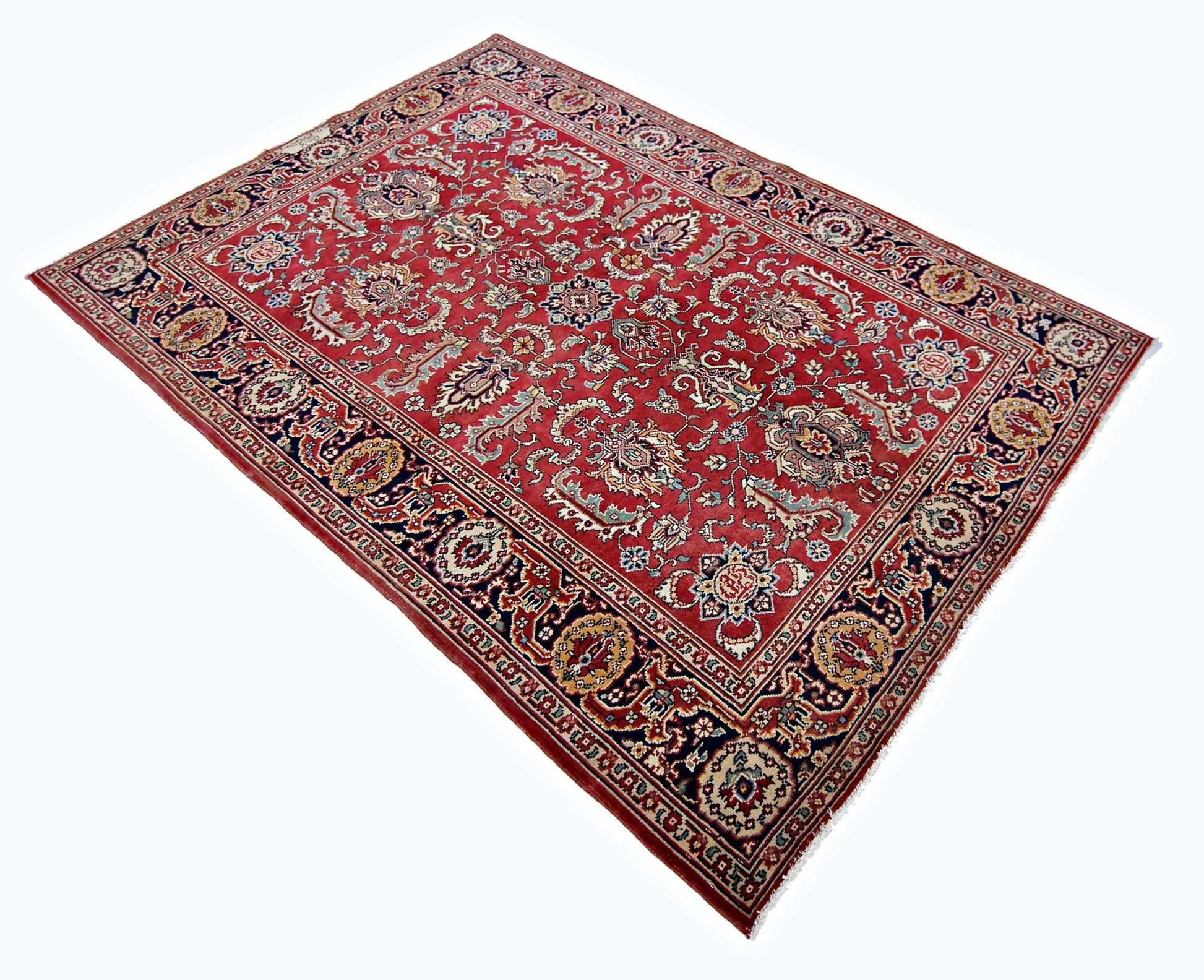 Handmade Vintage Persian Rug | 214 x 148 cm | 7' x 4'10" - Najaf Rugs & Textile