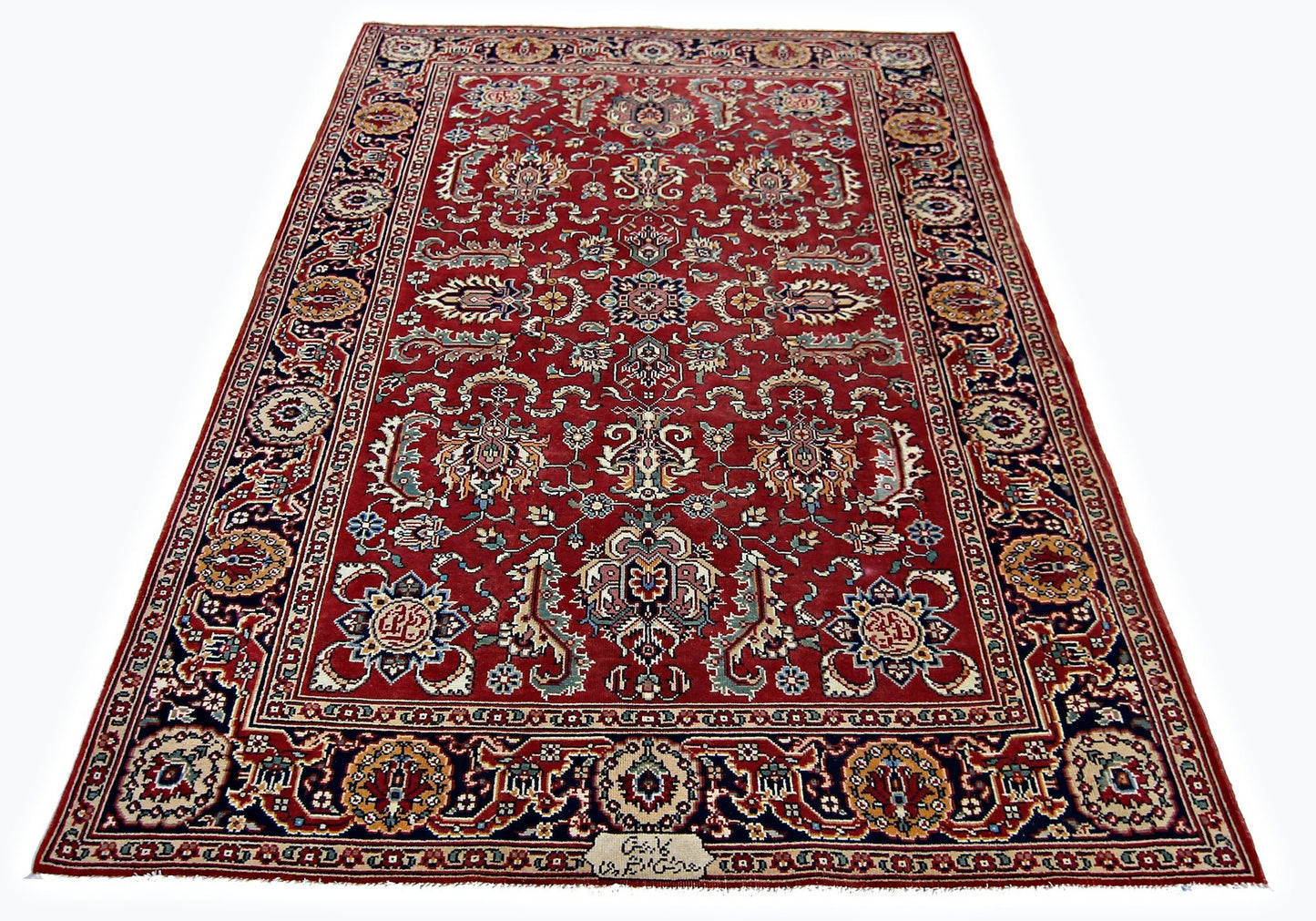 Handmade Vintage Persian Rug | 214 x 148 cm | 7' x 4'10" - Najaf Rugs & Textile