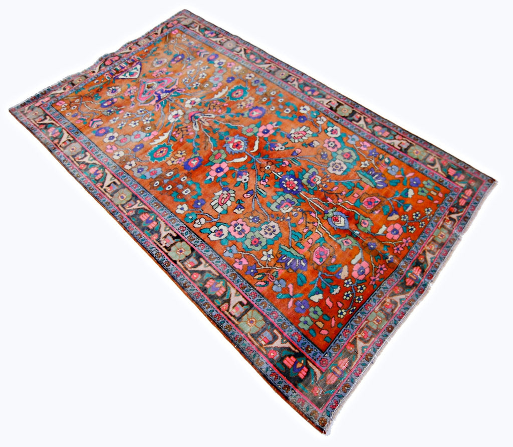 Handmade Vintage Persian Rug | 215 x 122 cm | 7' x 4' - Najaf Rugs & Textile