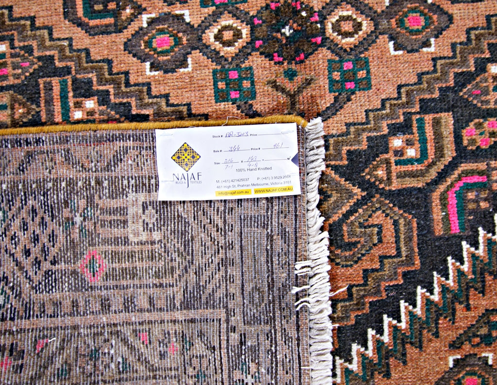 Handmade Vintage Persian Rug | 216 x 143 cm | 7'1" x 4'8" - Najaf Rugs & Textile